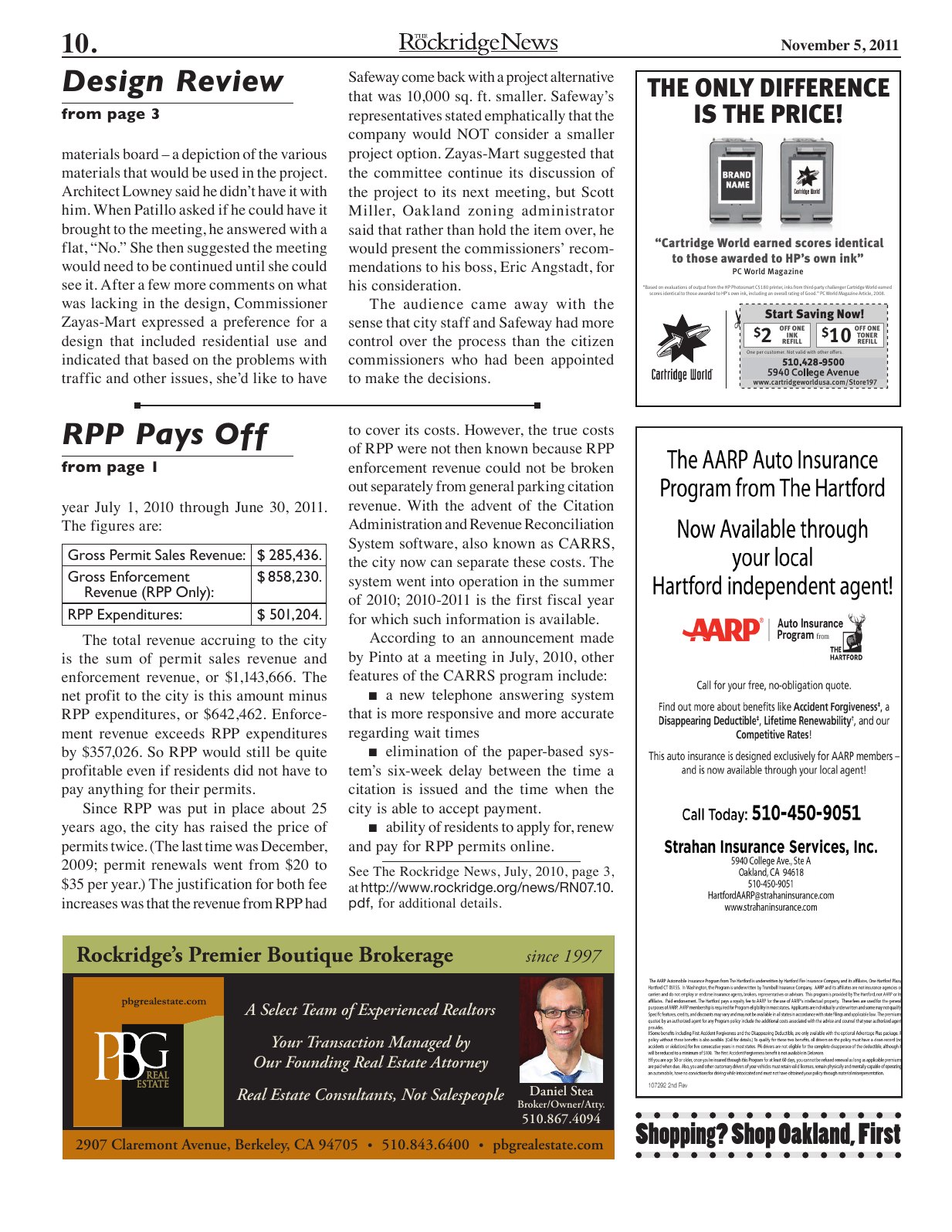 Click to zoom in The Rockridge News, November 2011, page 10