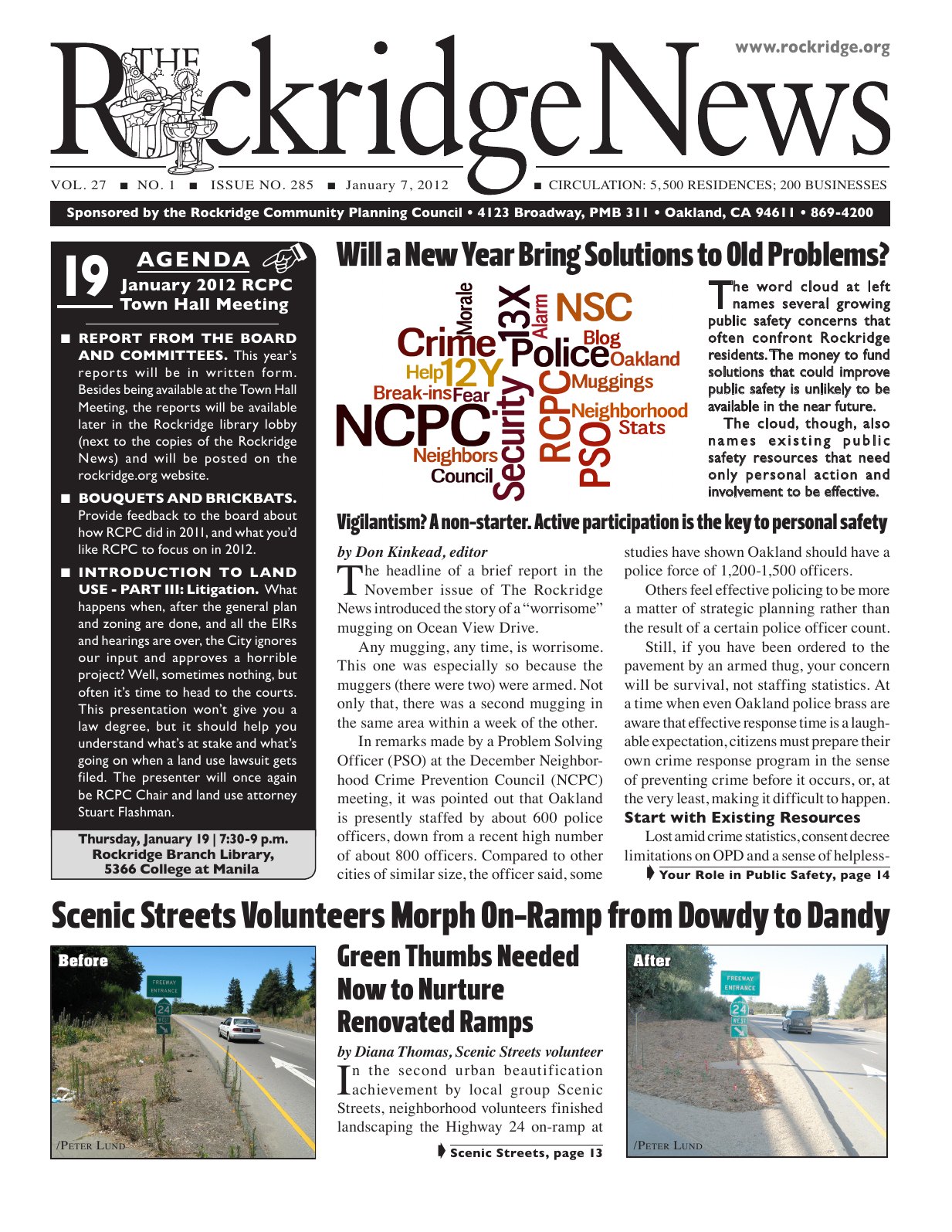 Click to zoom in The Rockridge News, January 2012, page 1
