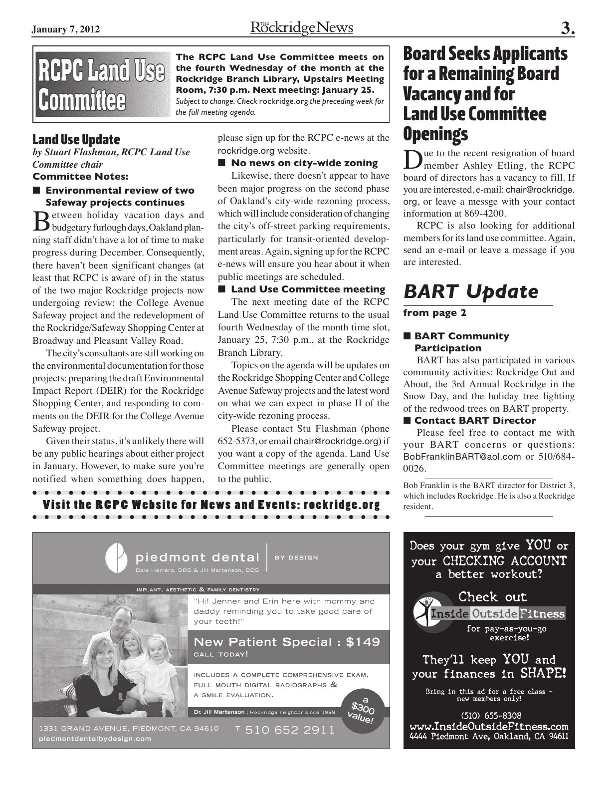 Click to zoom in The Rockridge News, January 2012, page 3