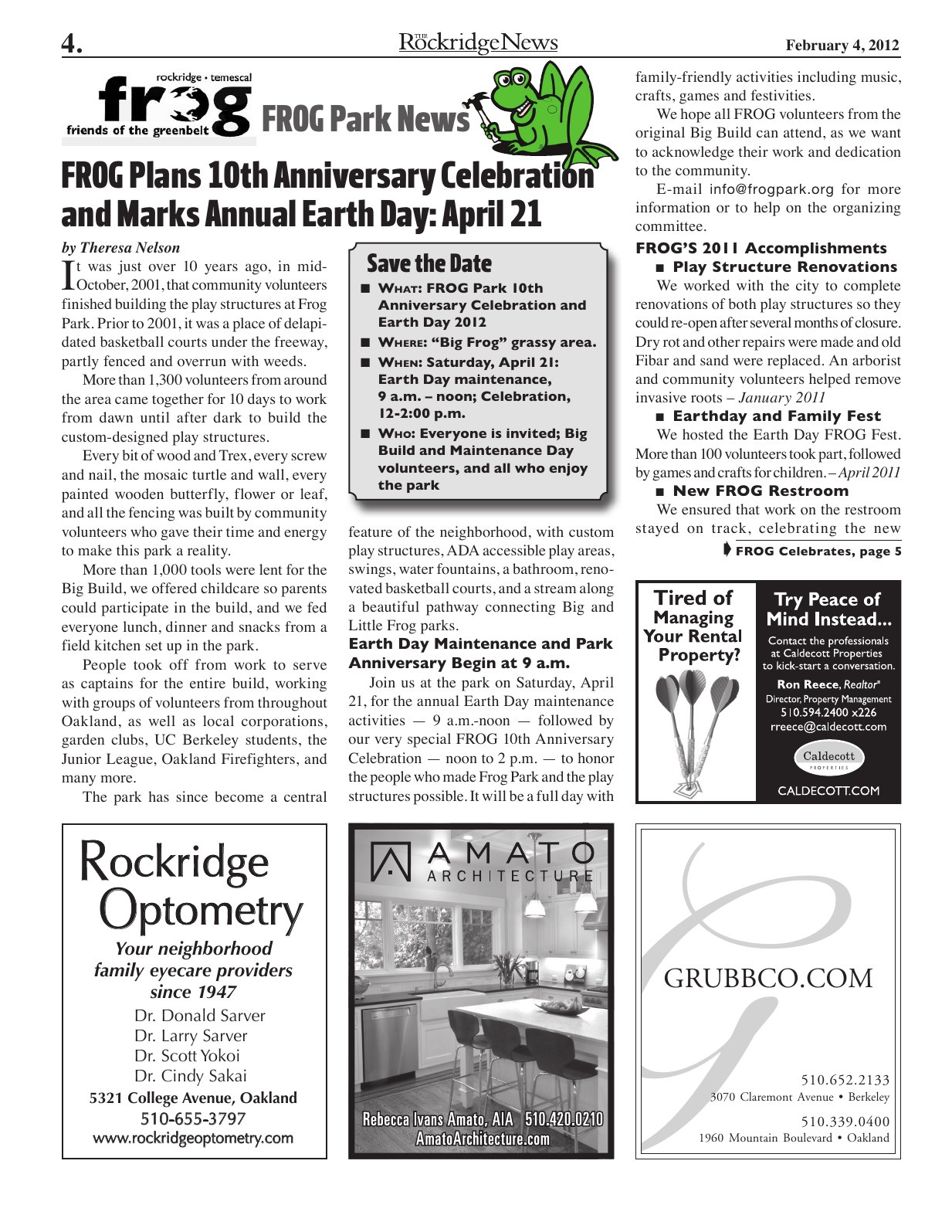 Click to zoom in The Rockridge News, February 2012, page 4