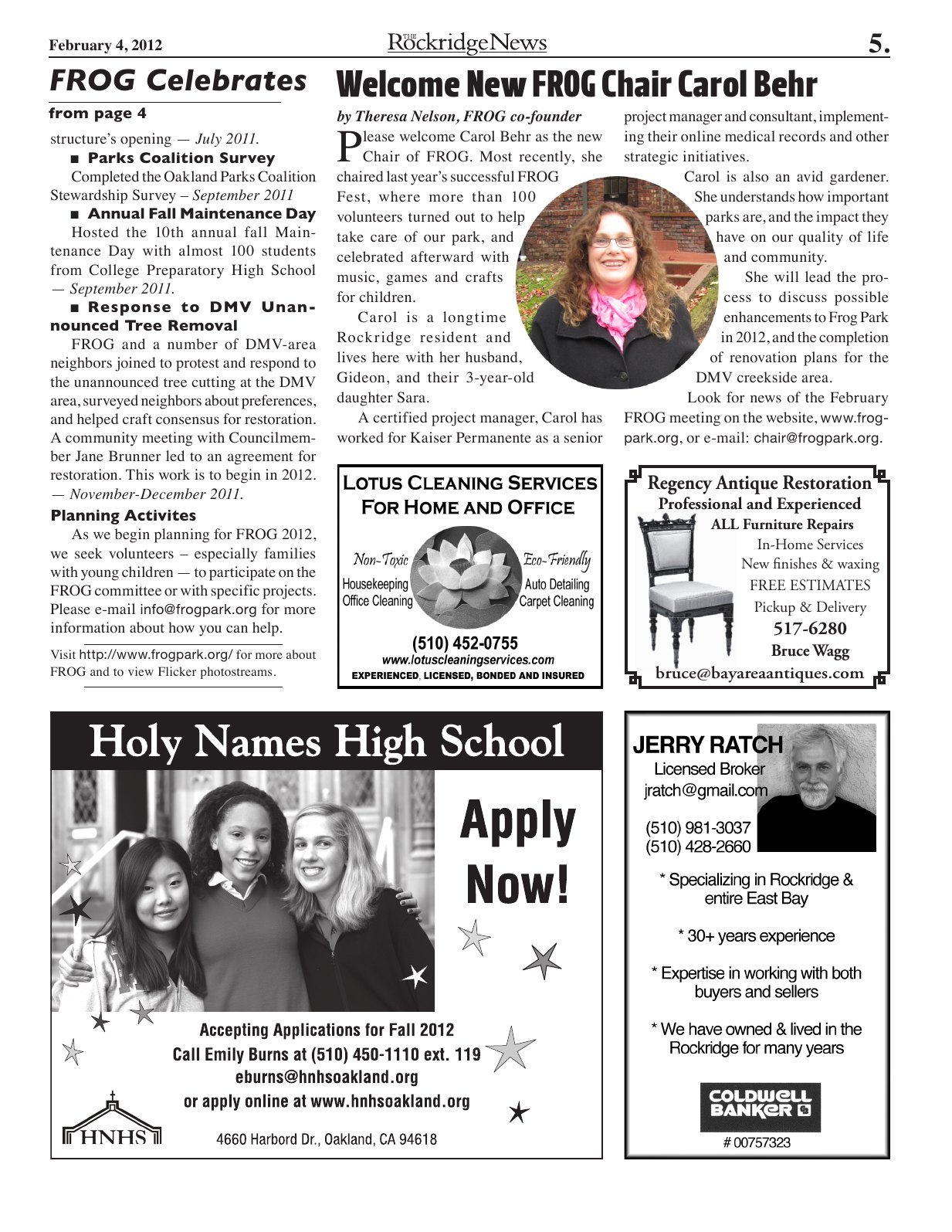 Click to zoom in The Rockridge News, February 2012, page 5