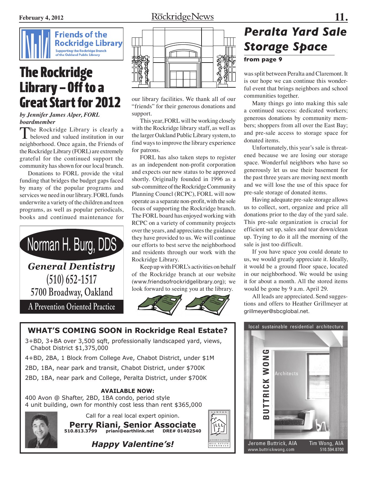 Click to zoom in The Rockridge News, February 2012, page 11