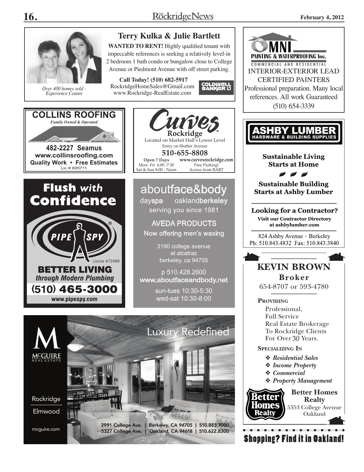 Click to zoom in The Rockridge News, February 2012, page 16