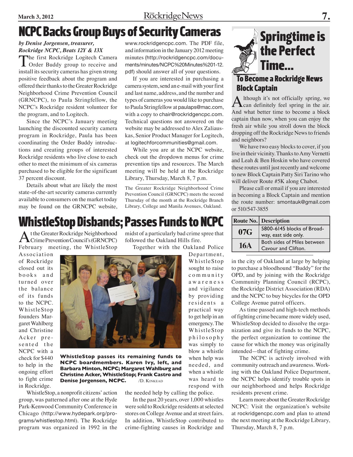Click to zoom in The Rockridge News, March 2012, page 7