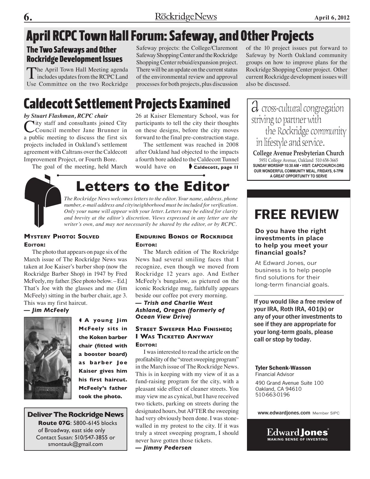 The Rockridge News, April 2012, page 6