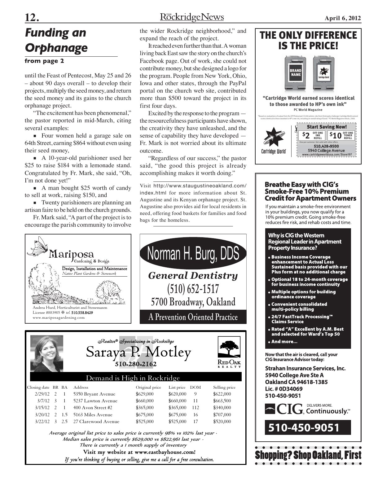 Click to zoom in The Rockridge News, April 2012, page 12