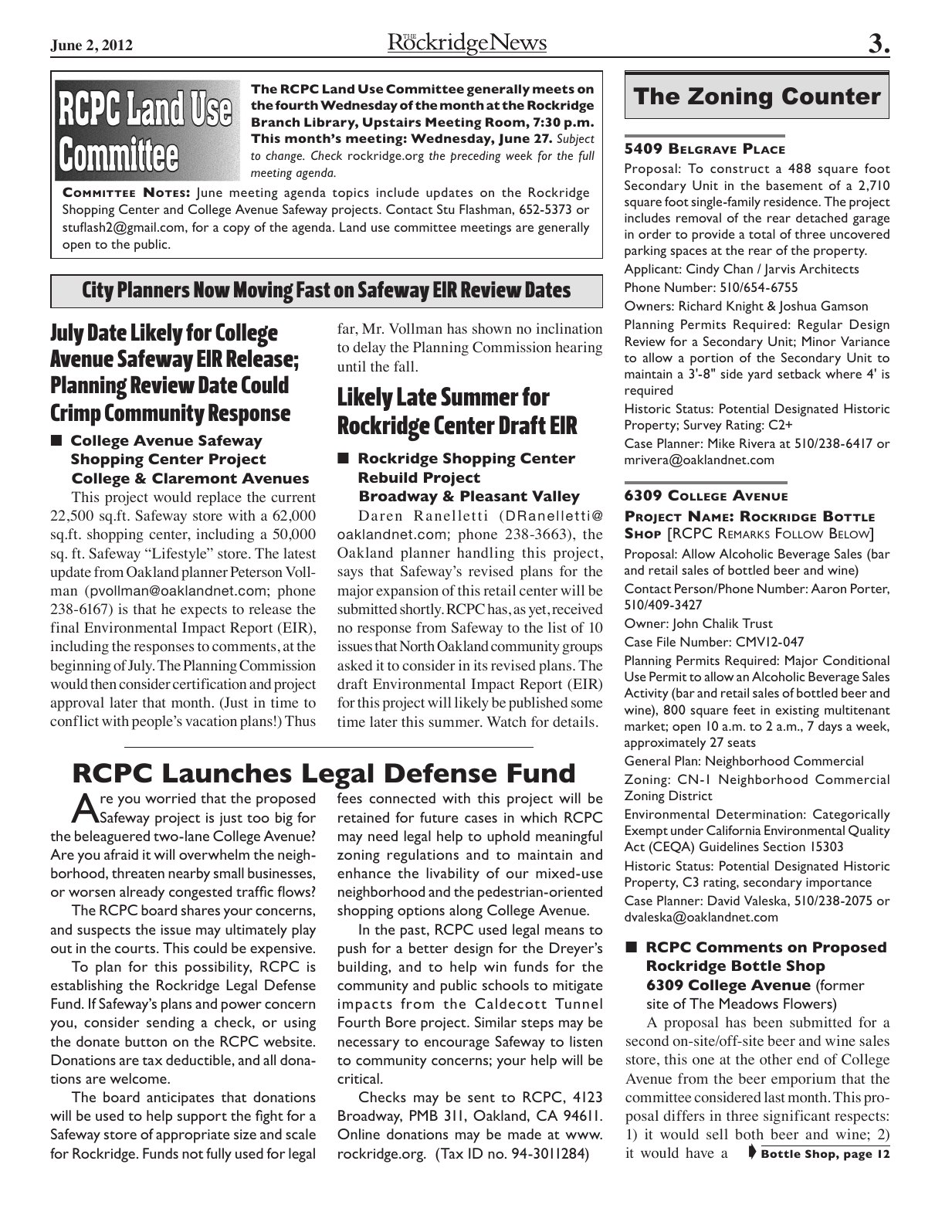 Click to zoom in The Rockridge News, June 2012, page 3