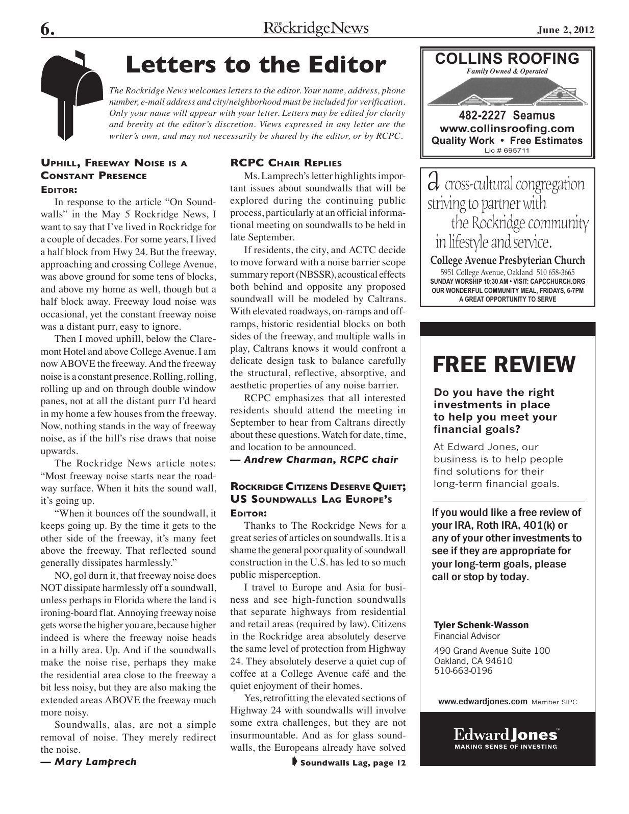 Click to zoom in The Rockridge News, June 2012, page 6