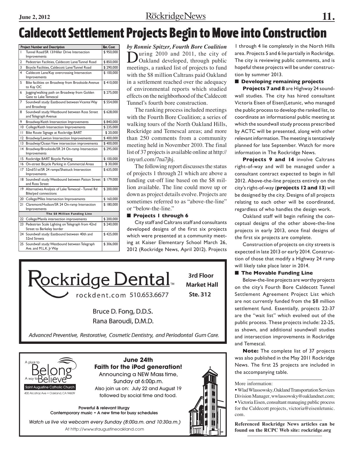 The Rockridge News, June 2012, page 11