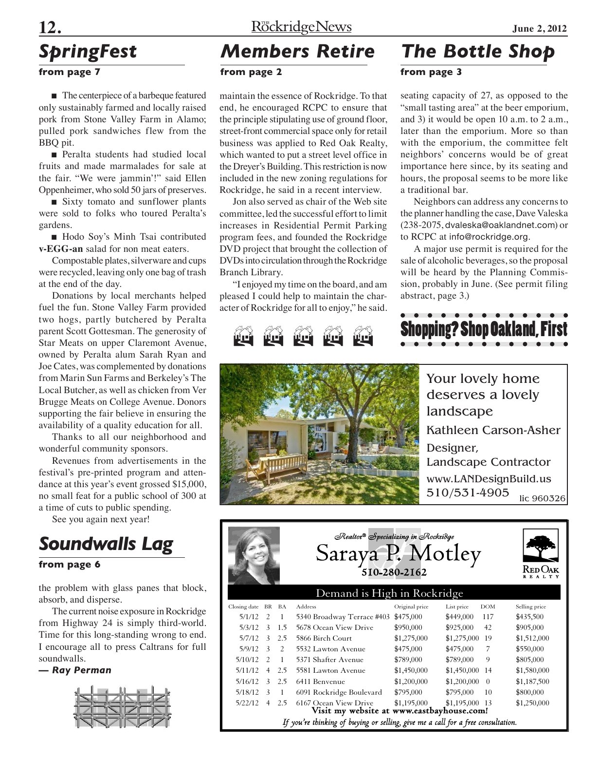 Click to zoom in The Rockridge News, June 2012, page 12