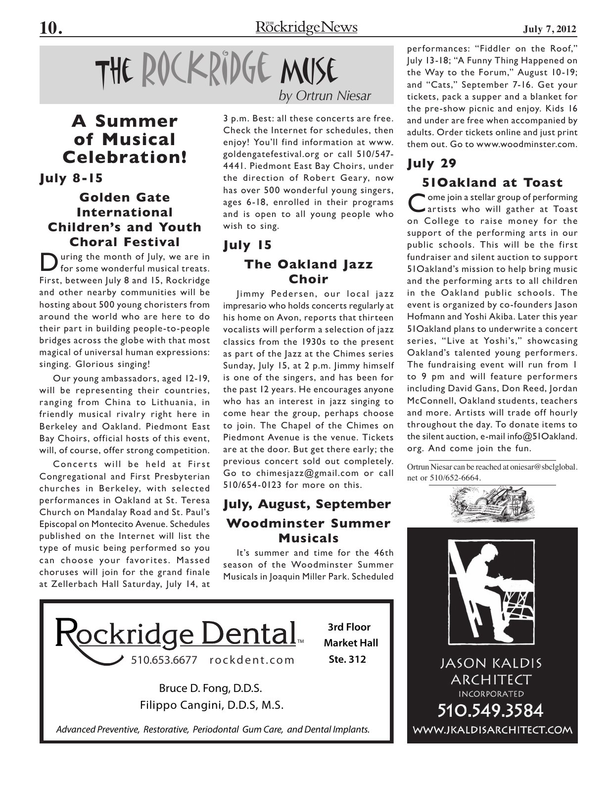 The Rockridge News, July 2012, page 10