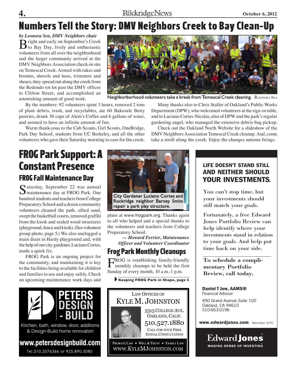 The Rockridge News, October 2012, page 4