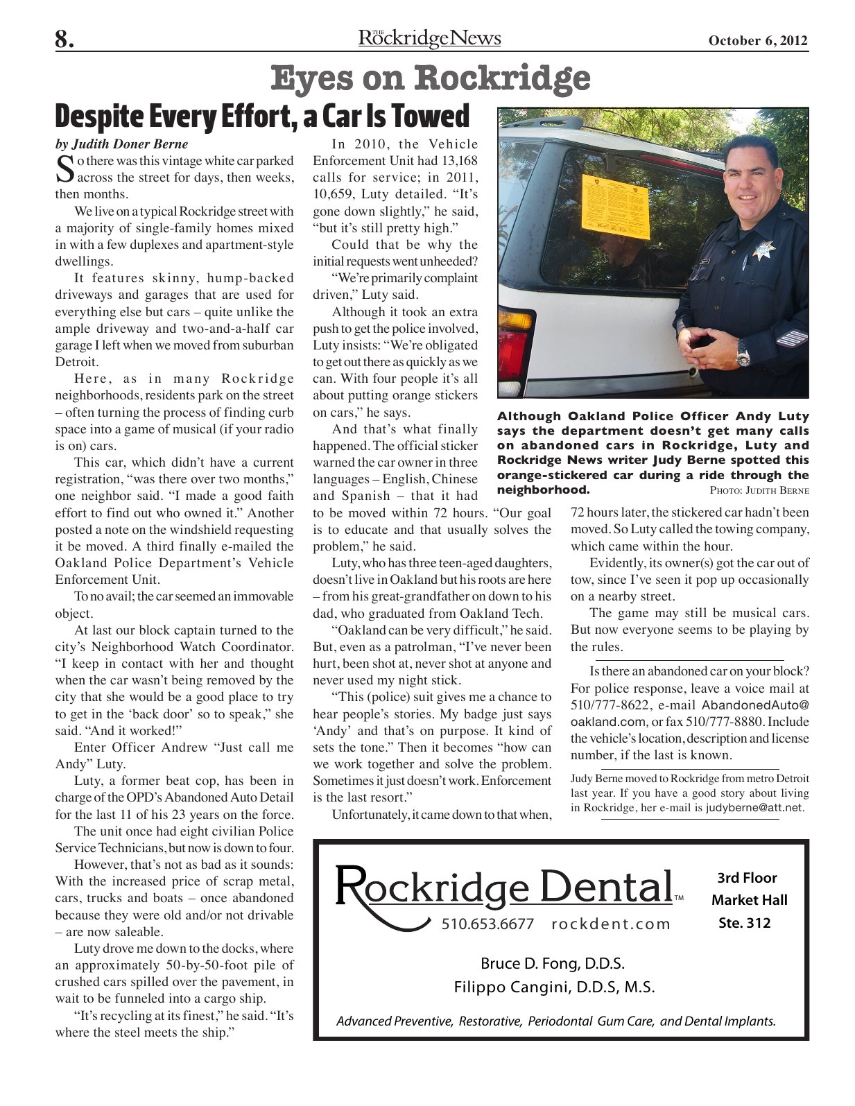 The Rockridge News, October 2012, page 8