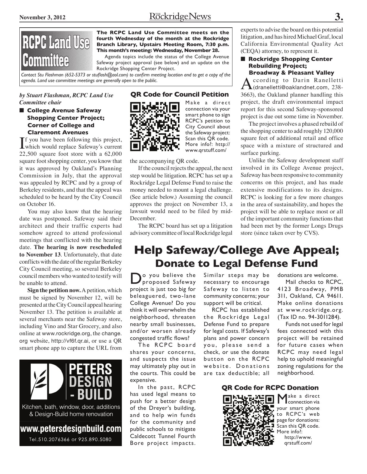 Click to zoom in The Rockridge News, November 2012, page 3