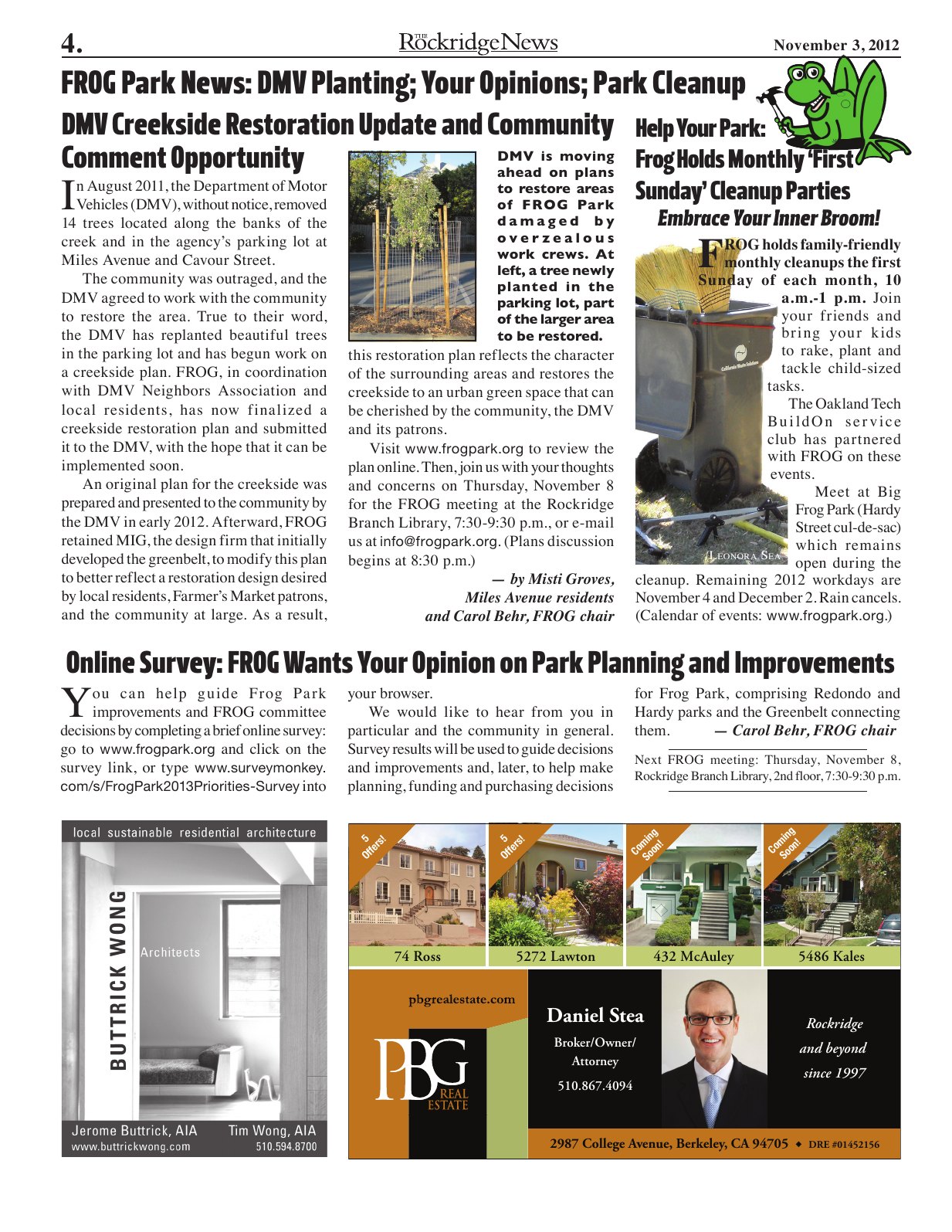Click to zoom in The Rockridge News, November 2012, page 4