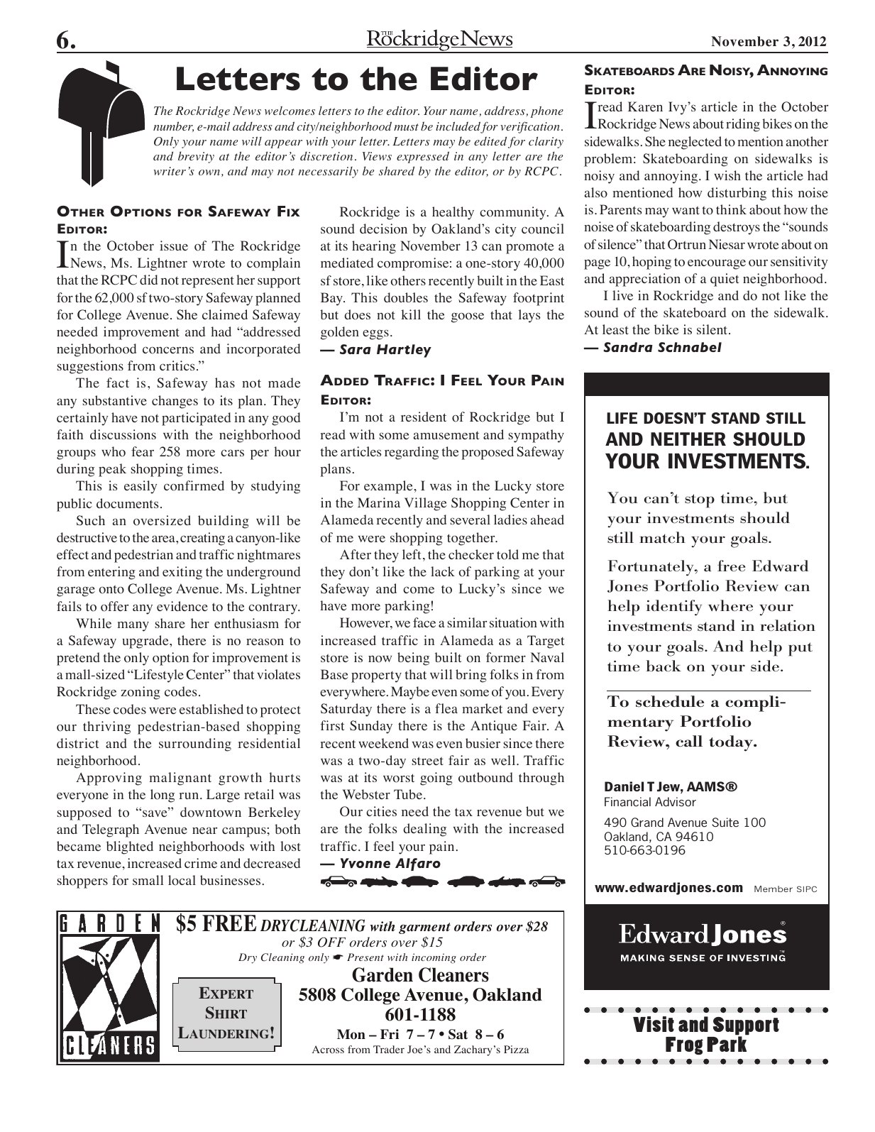 Click to zoom in The Rockridge News, November 2012, page 6
