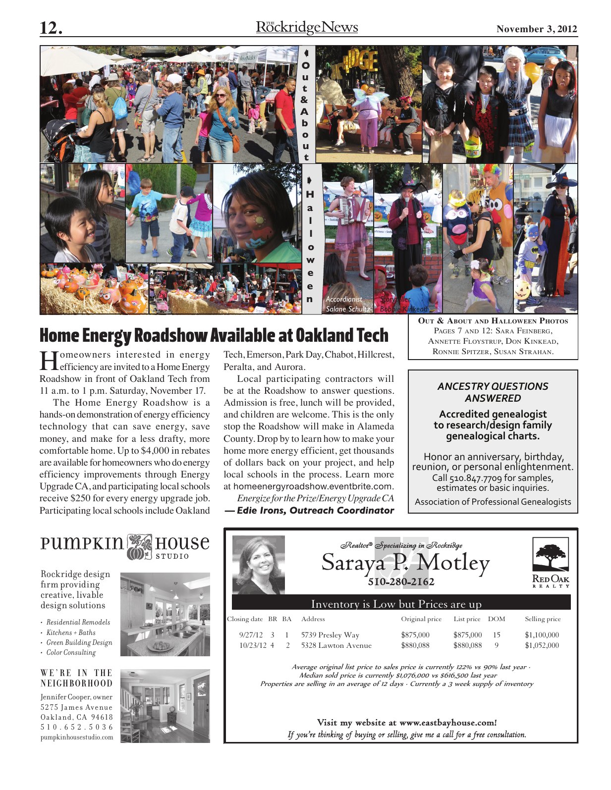 Click to zoom in The Rockridge News, November 2012, page 12