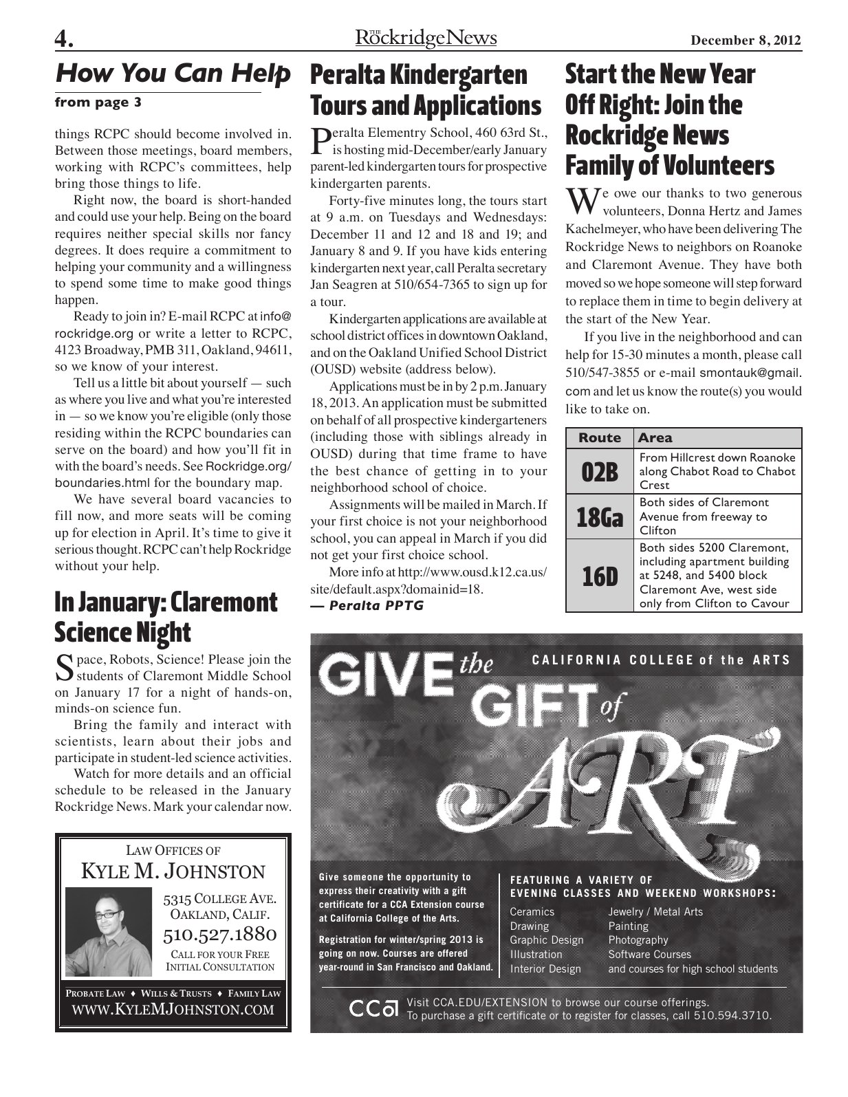 Click to zoom in The Rockridge News, December 2012, page 4