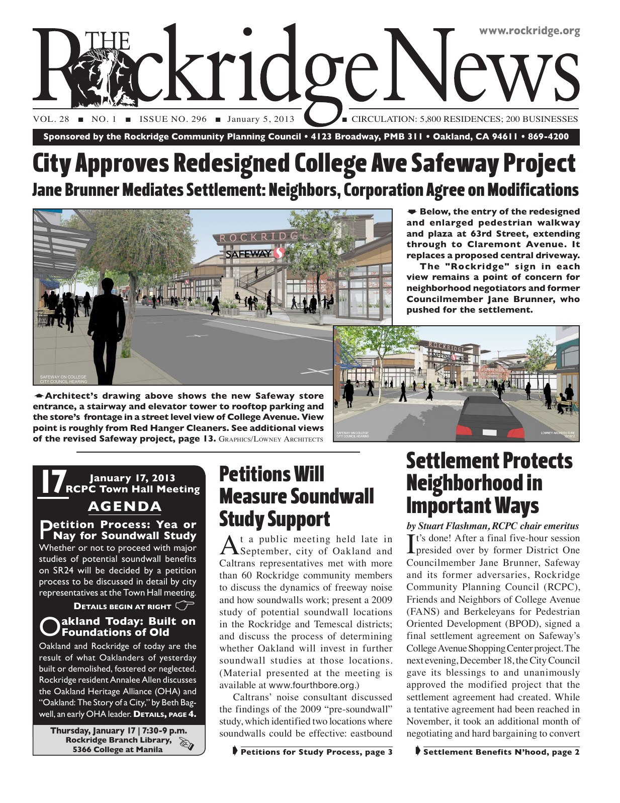 Click to zoom in The Rockridge News, January 2013, page 1