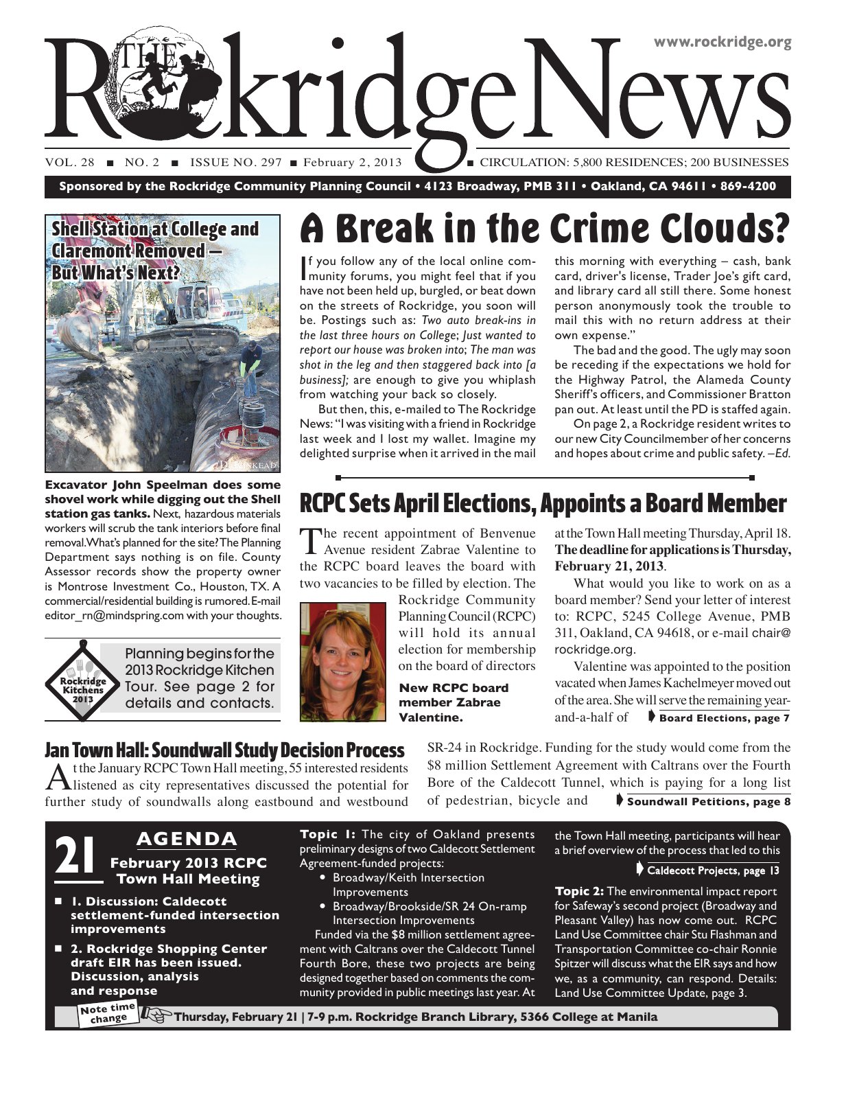 Click to zoom in The Rockridge News, February 2013, page 1