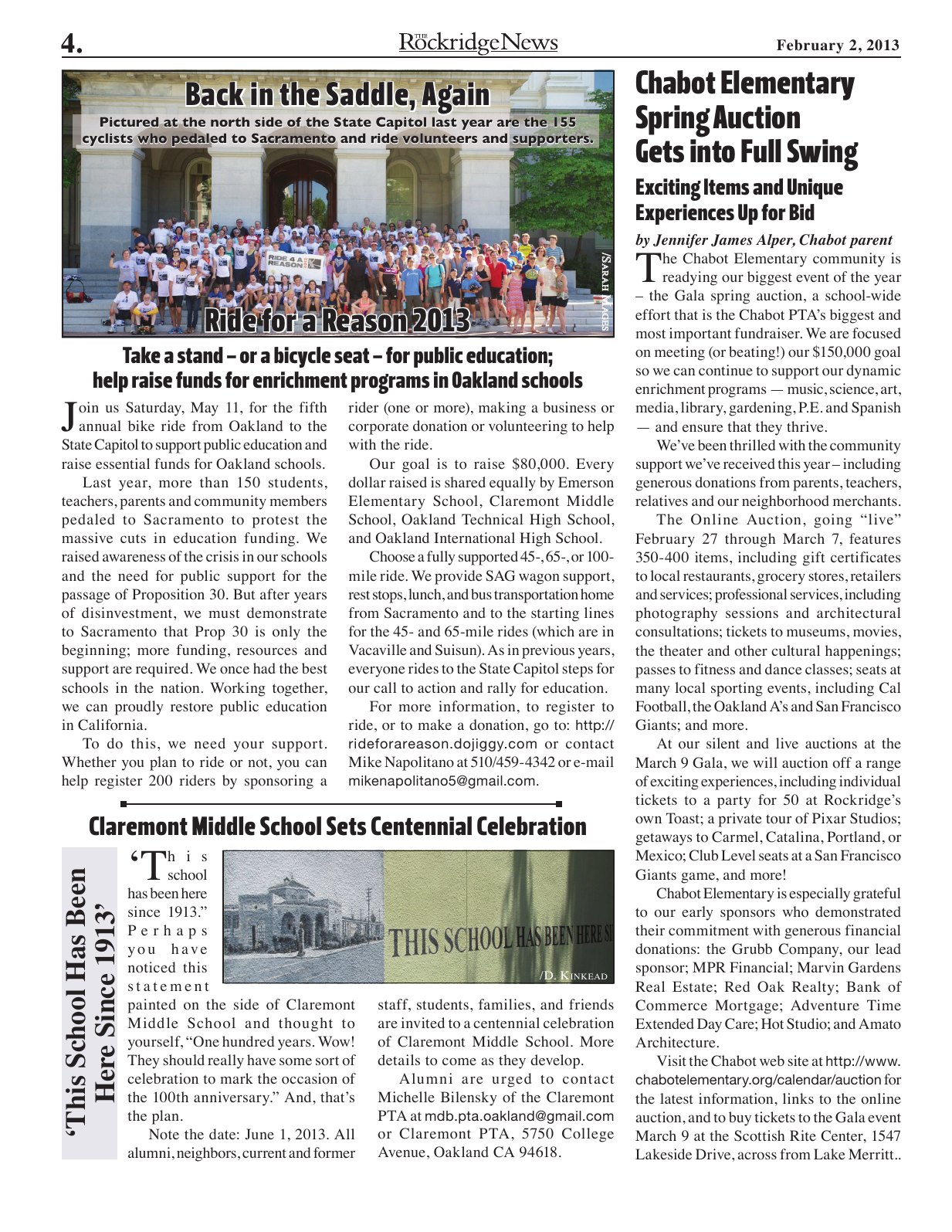 Click to zoom in The Rockridge News, February 2013, page 4