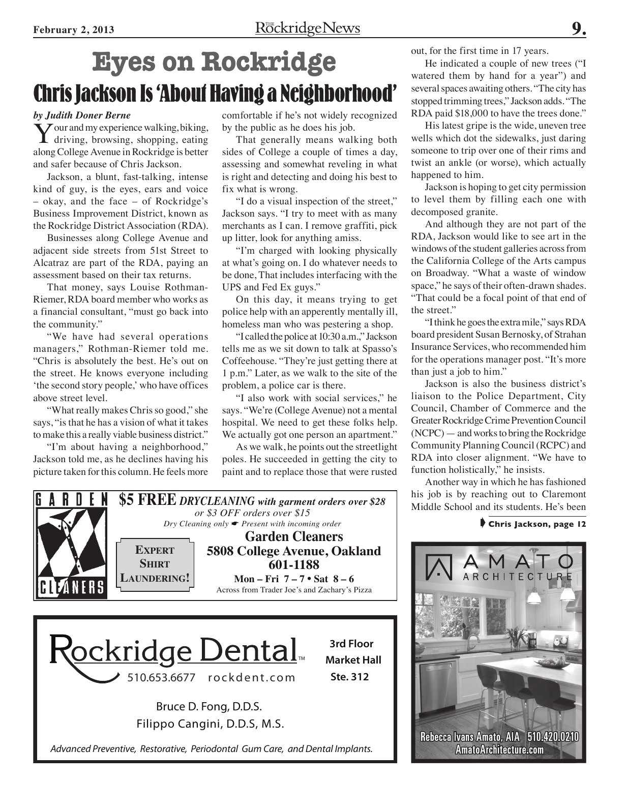 Click to zoom in The Rockridge News, February 2013, page 9
