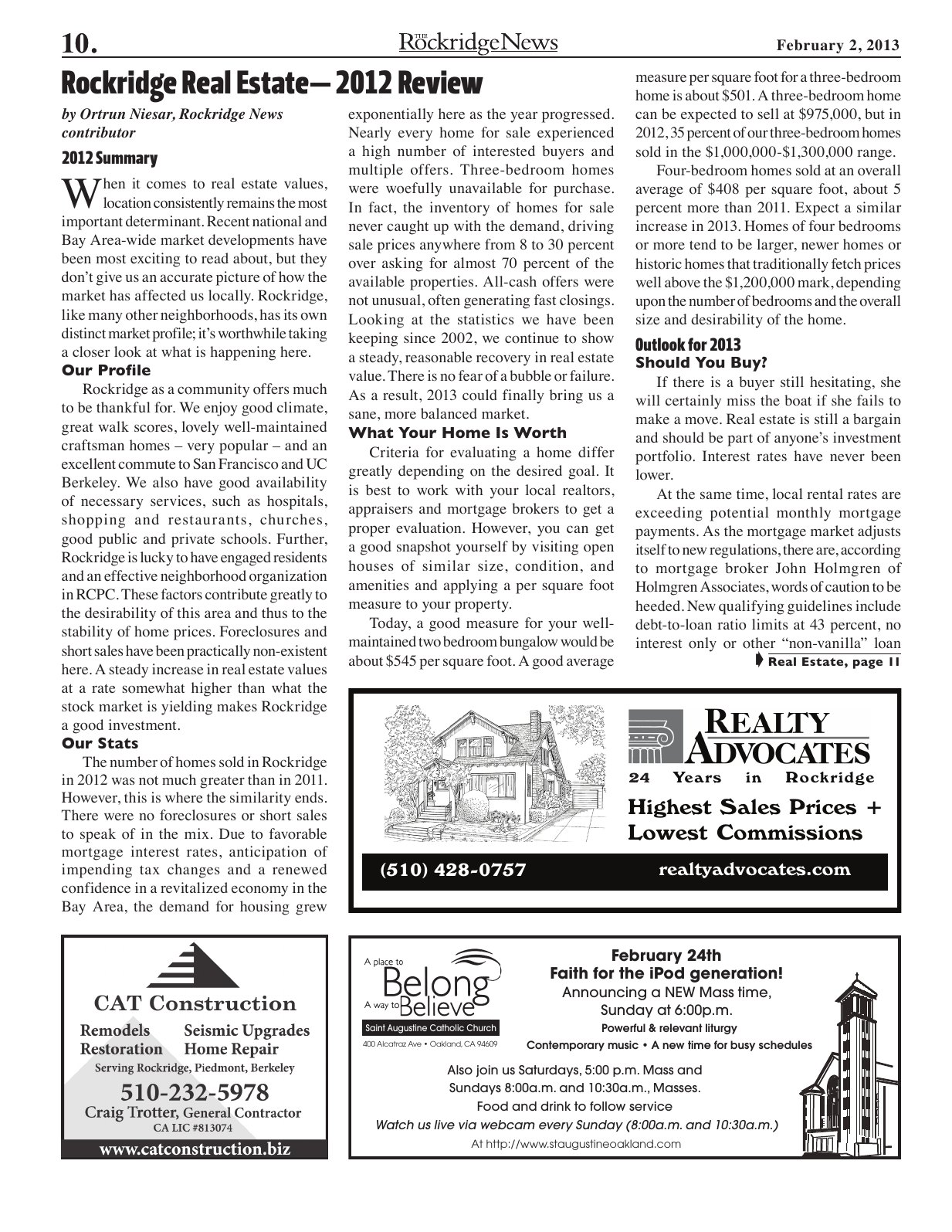Click to zoom in The Rockridge News, February 2013, page 10
