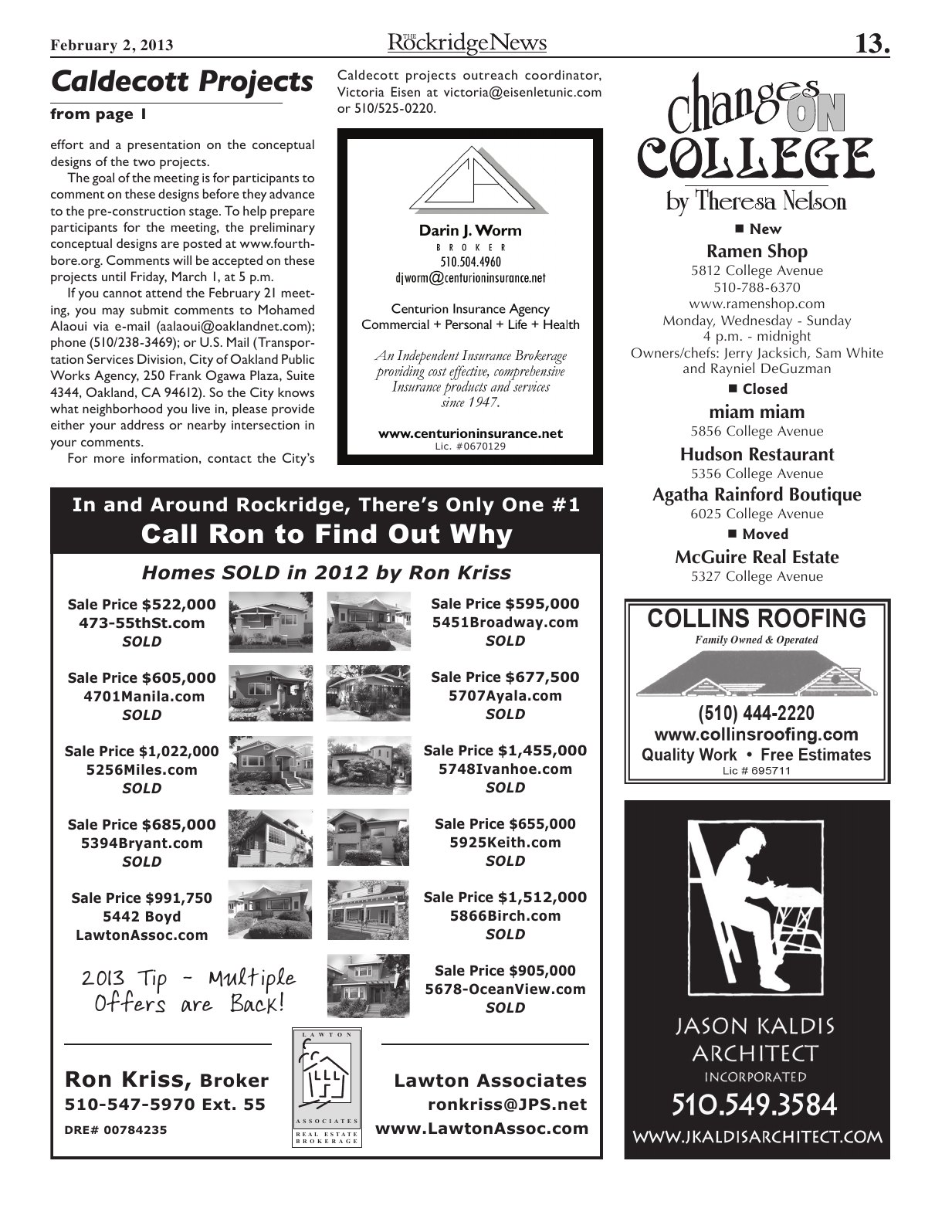 Click to zoom in The Rockridge News, February 2013, page 13