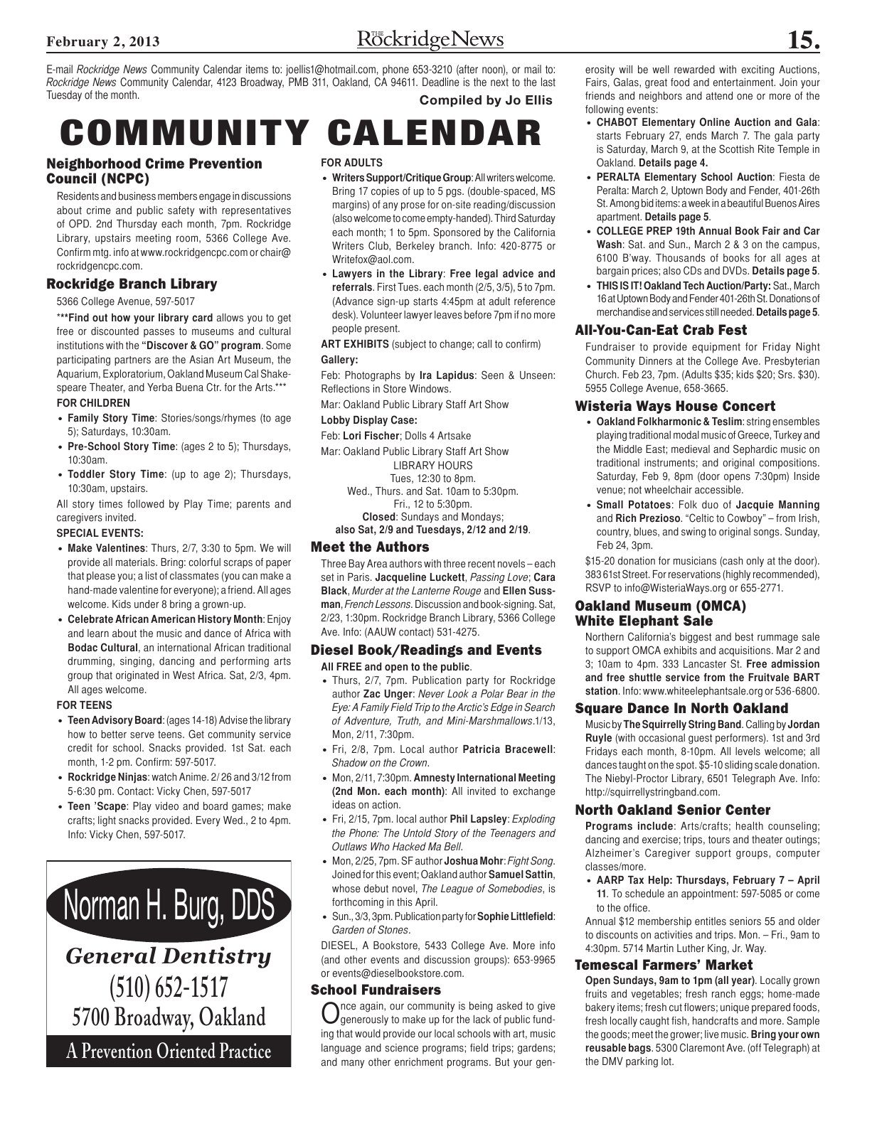 Click to zoom in The Rockridge News, February 2013, page 15