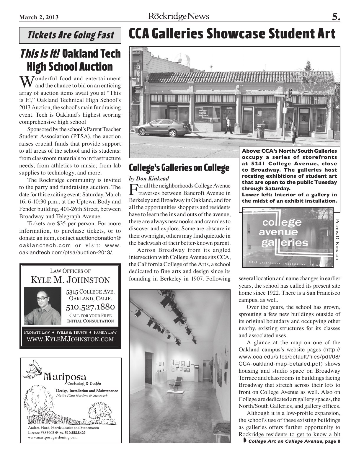 Click to zoom in The Rockridge News, March 2013, page 5