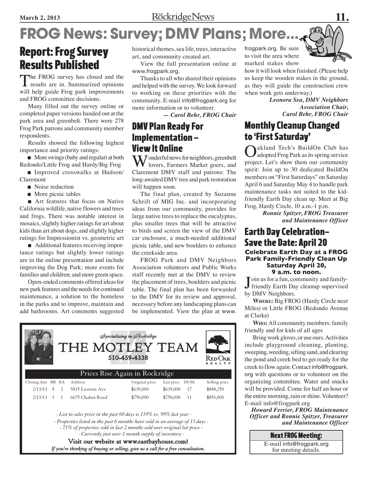 Click to zoom in The Rockridge News, March 2013, page 11