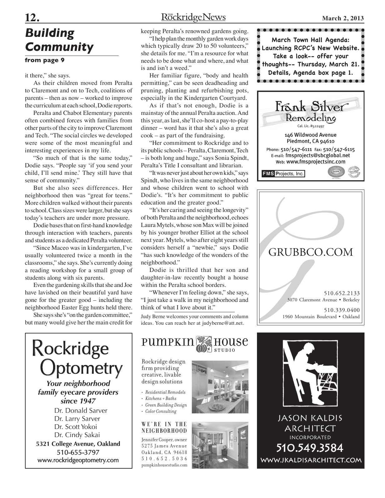 Click to zoom in The Rockridge News, March 2013, page 12