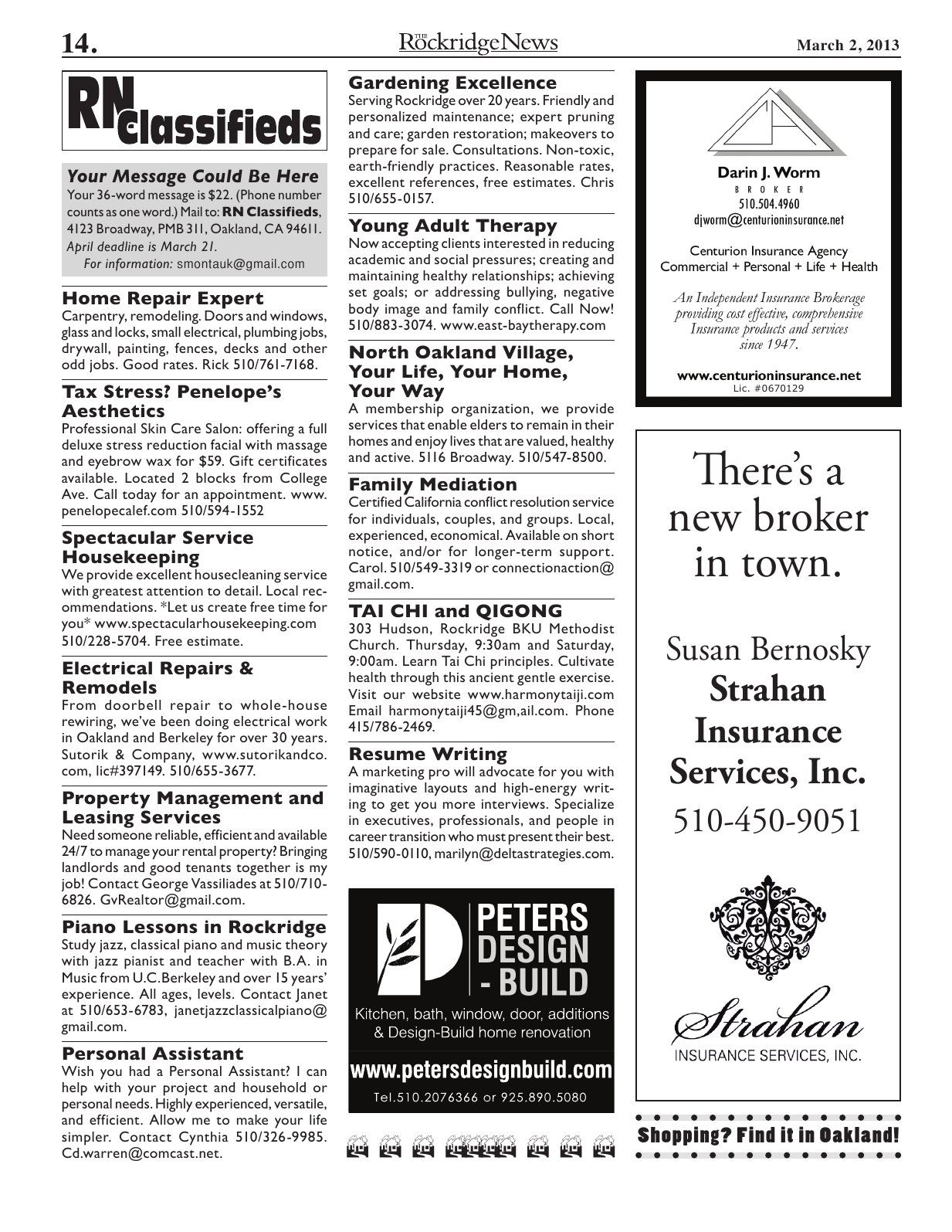 Click to zoom in The Rockridge News, March 2013, page 14