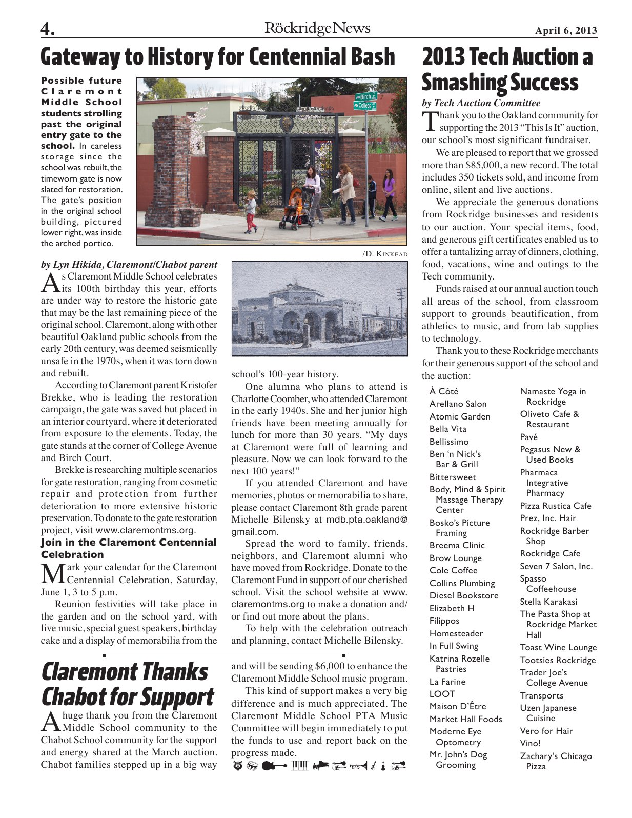 The Rockridge News, April 2013, page 4