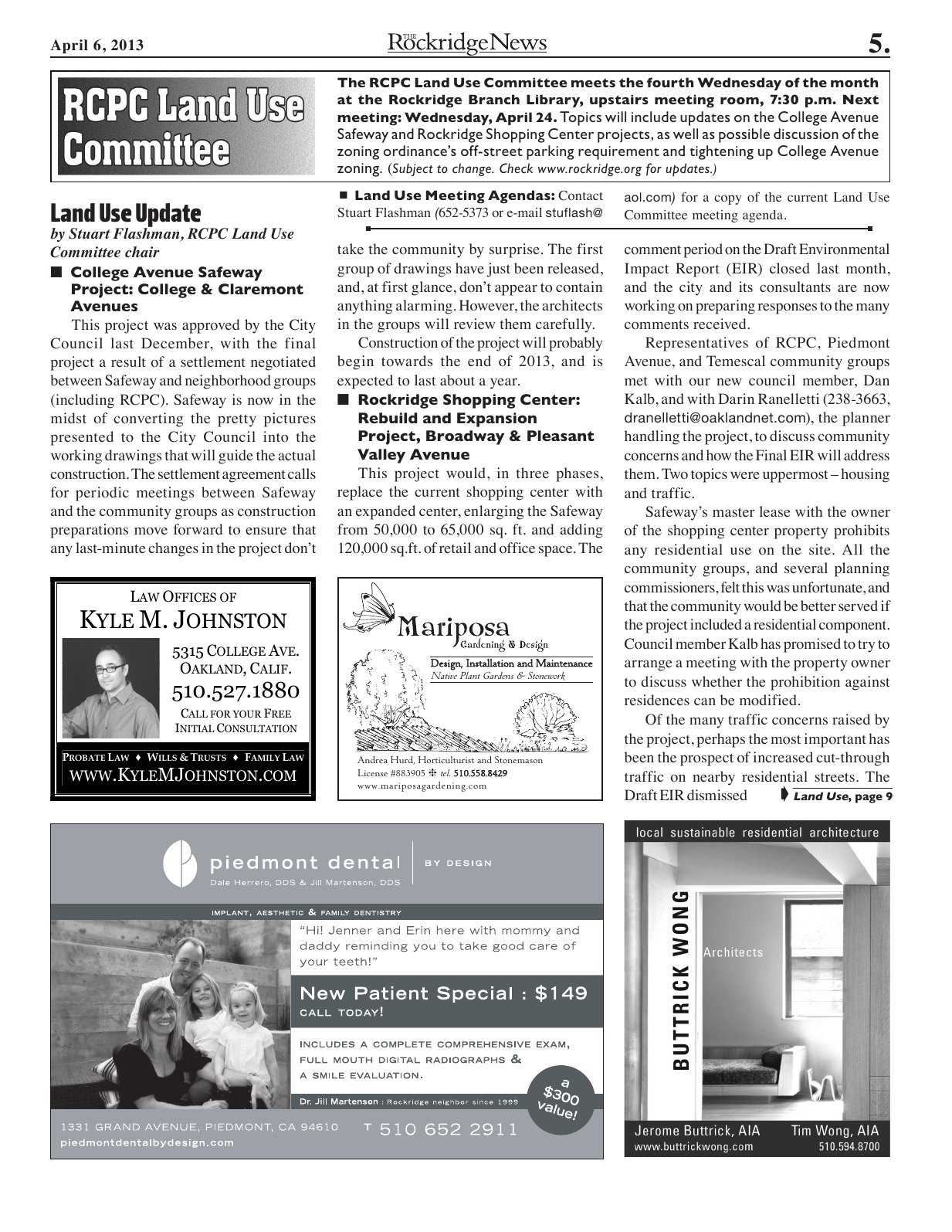 Click to zoom in The Rockridge News, April 2013, page 5