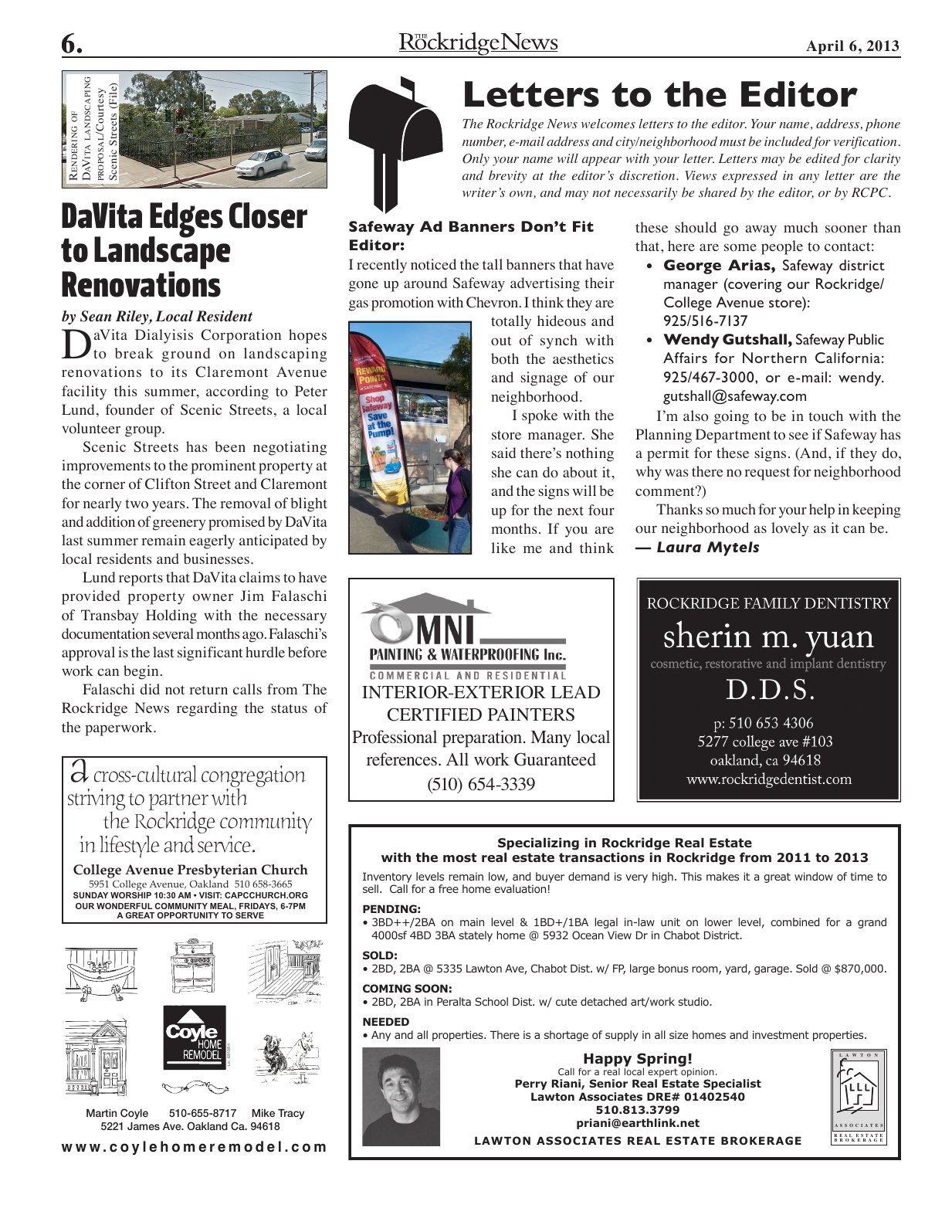 Click to zoom in The Rockridge News, April 2013, page 6