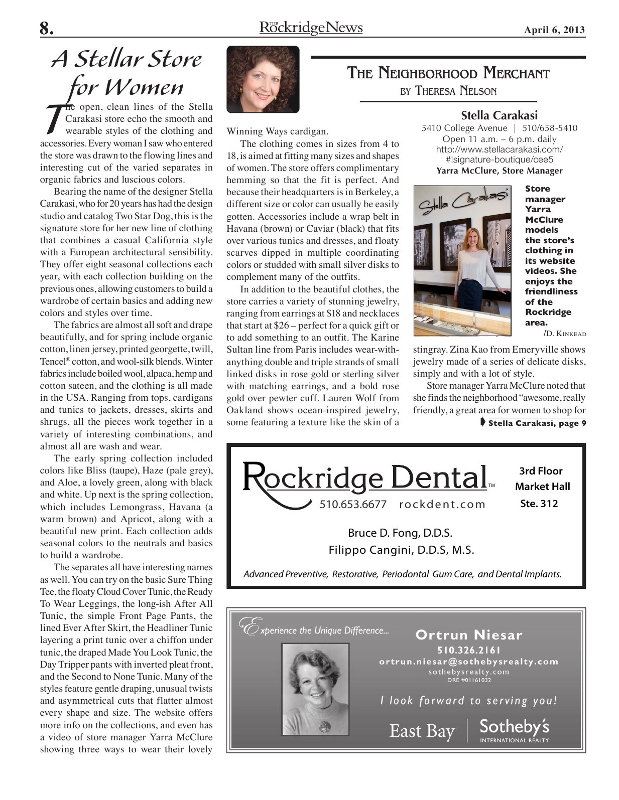 Click to zoom in The Rockridge News, April 2013, page 8