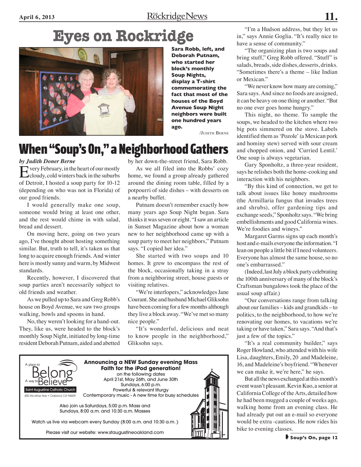 Click to zoom in The Rockridge News, April 2013, page 11