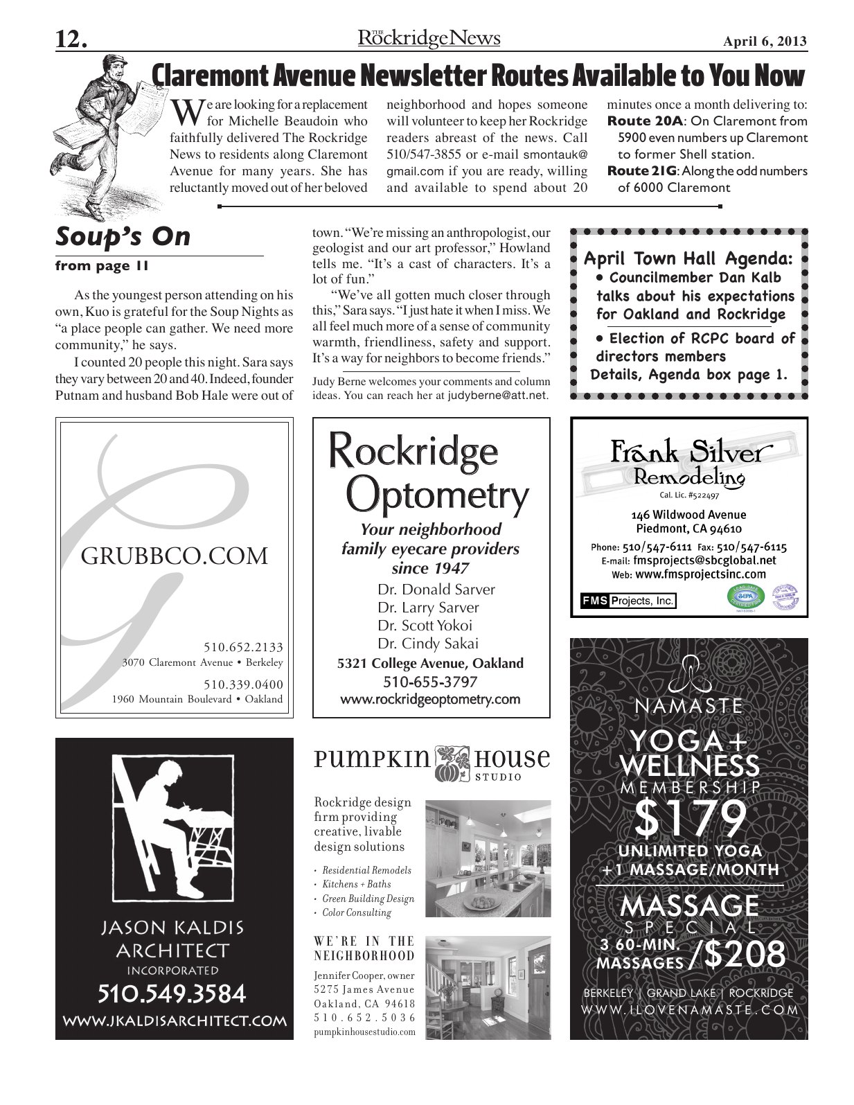 Click to zoom in The Rockridge News, April 2013, page 12