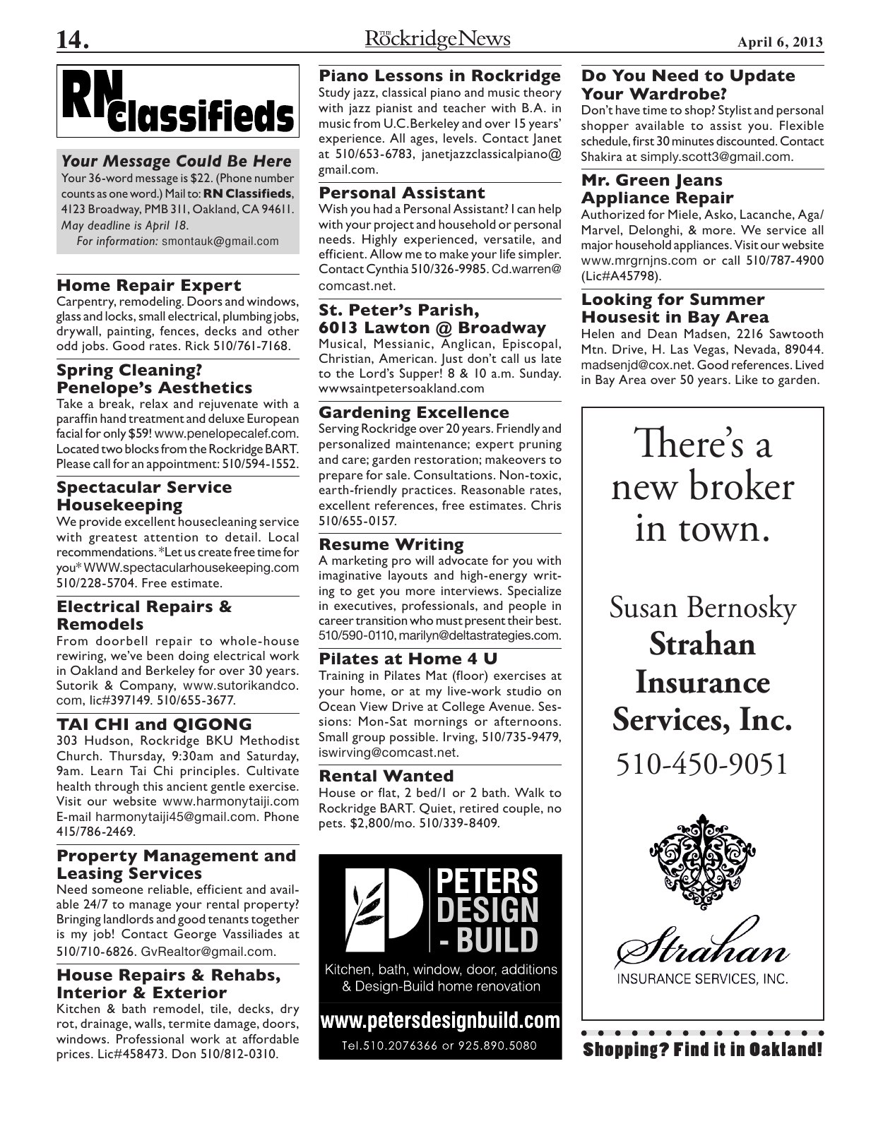 Click to zoom in The Rockridge News, April 2013, page 14