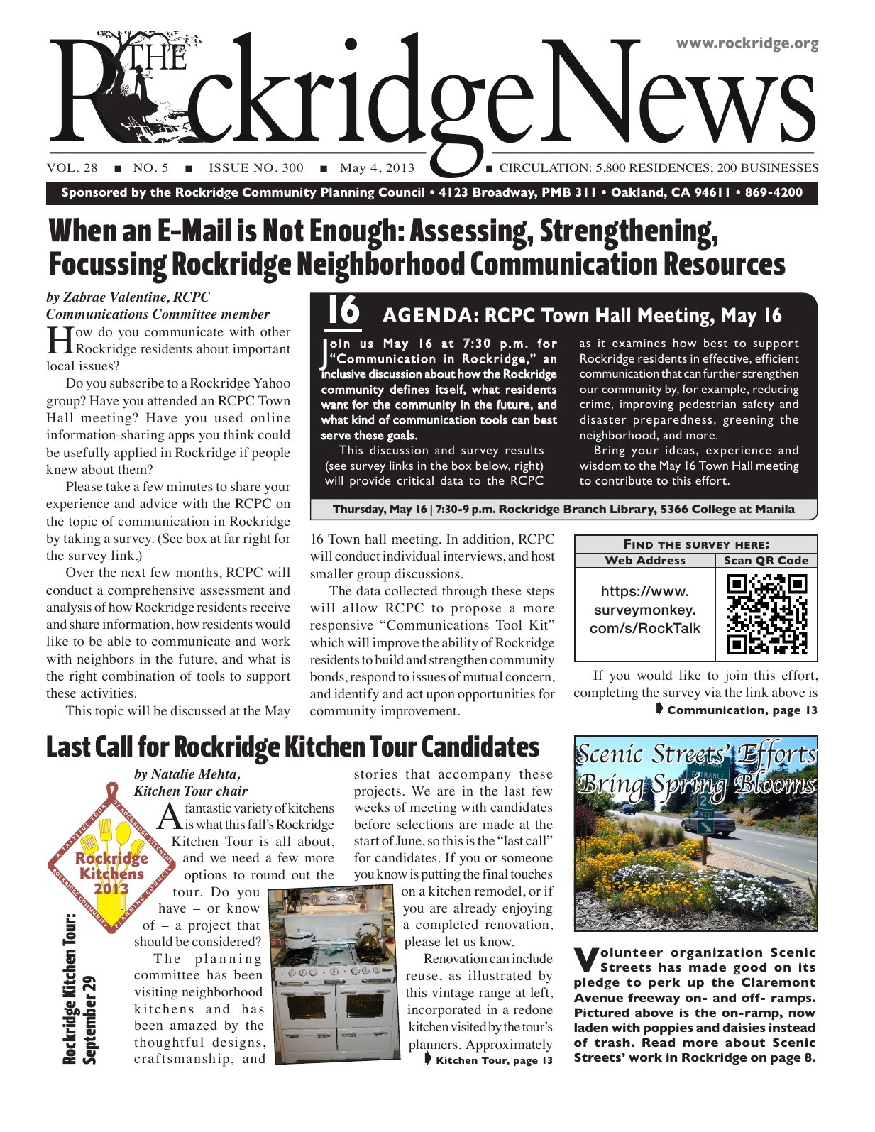Click to zoom in The Rockridge News, May 2013, page 1