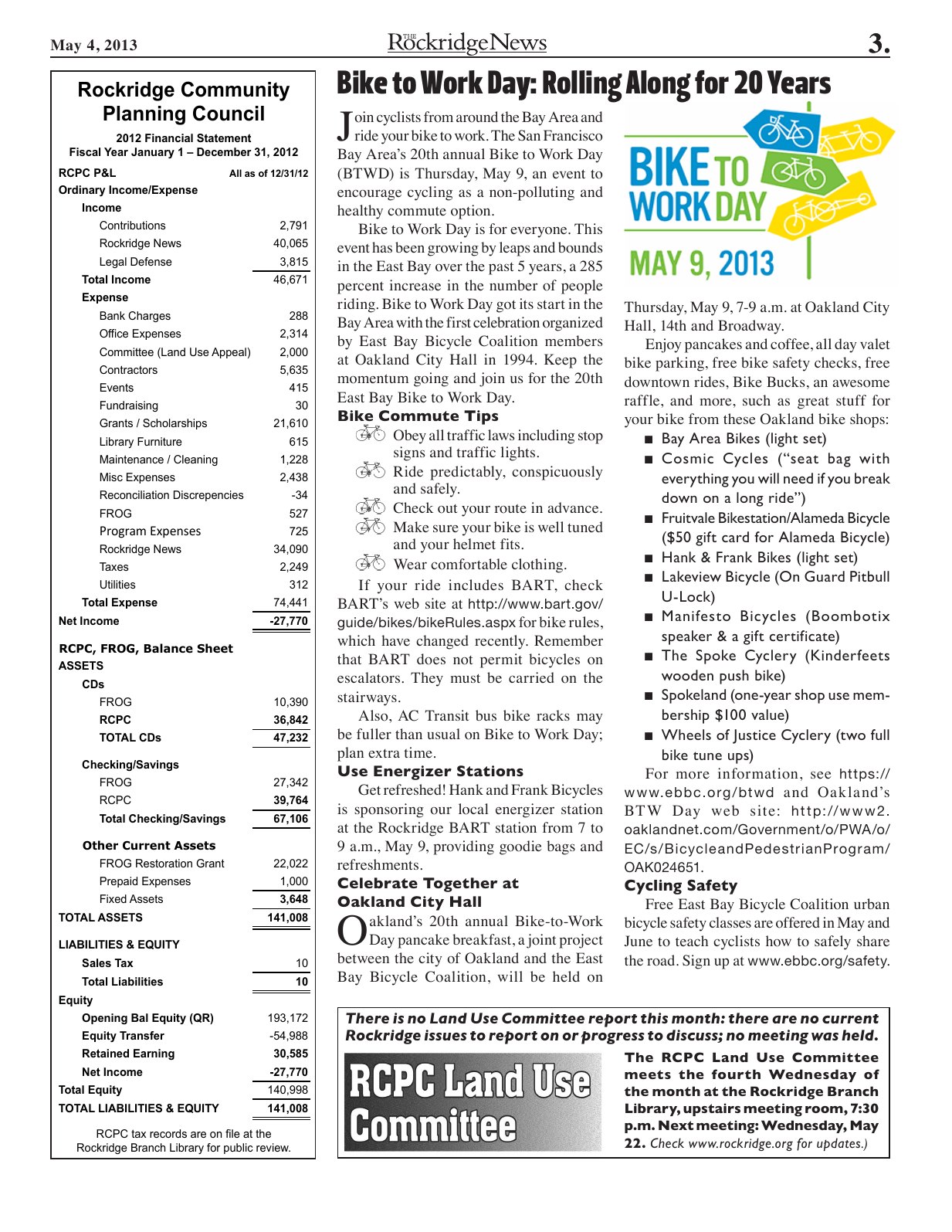 The Rockridge News, May 2013, page 3
