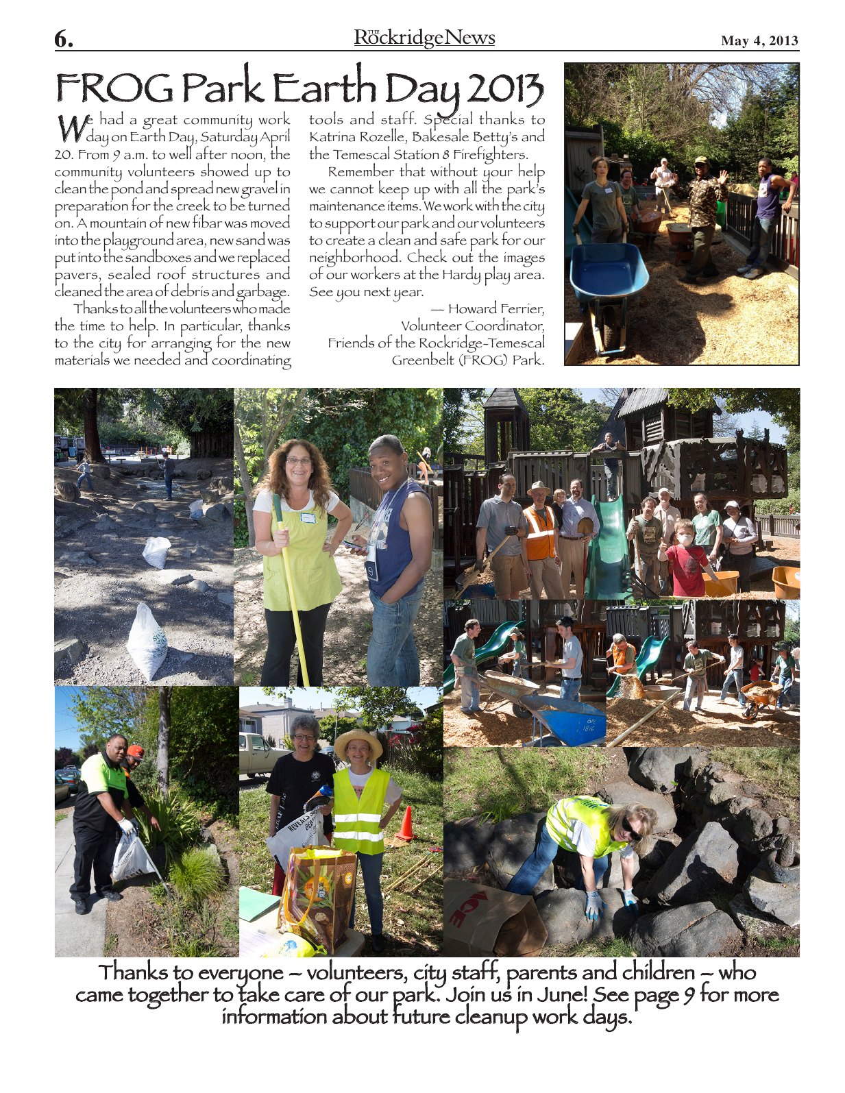 Click to zoom in The Rockridge News, May 2013, page 6