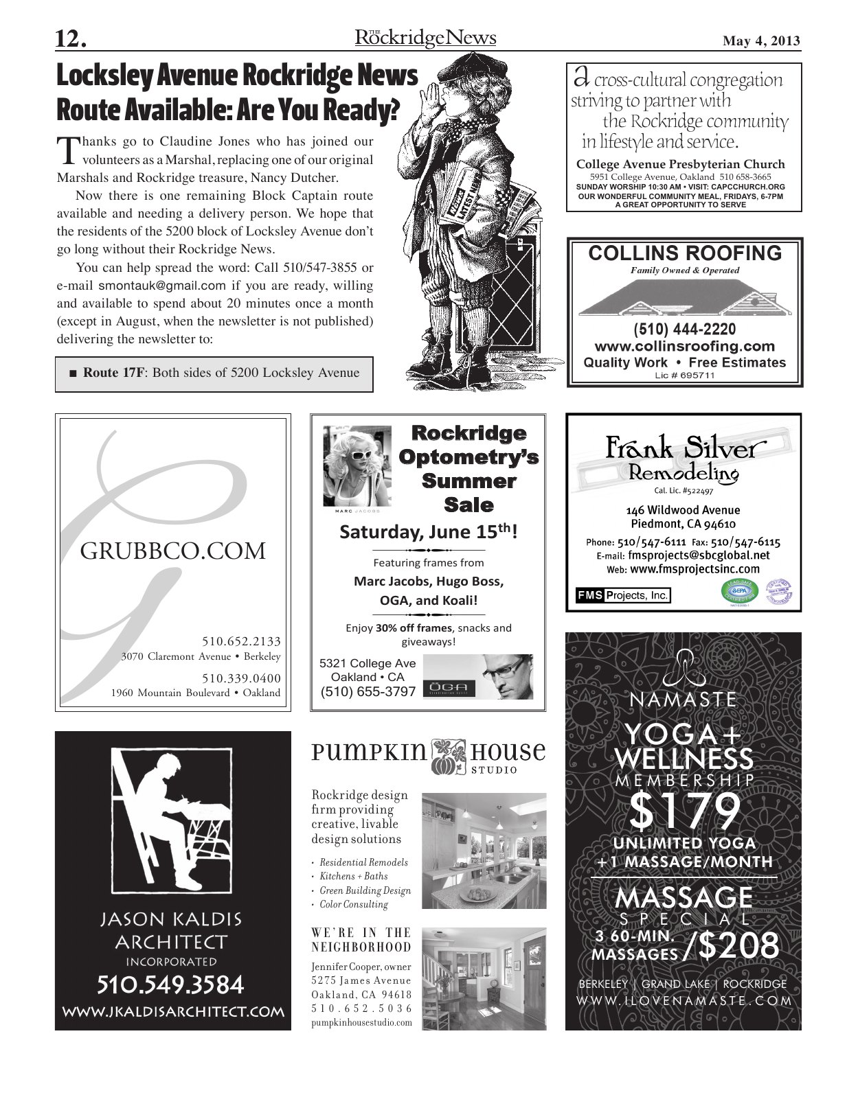 Click to zoom in The Rockridge News, May 2013, page 12