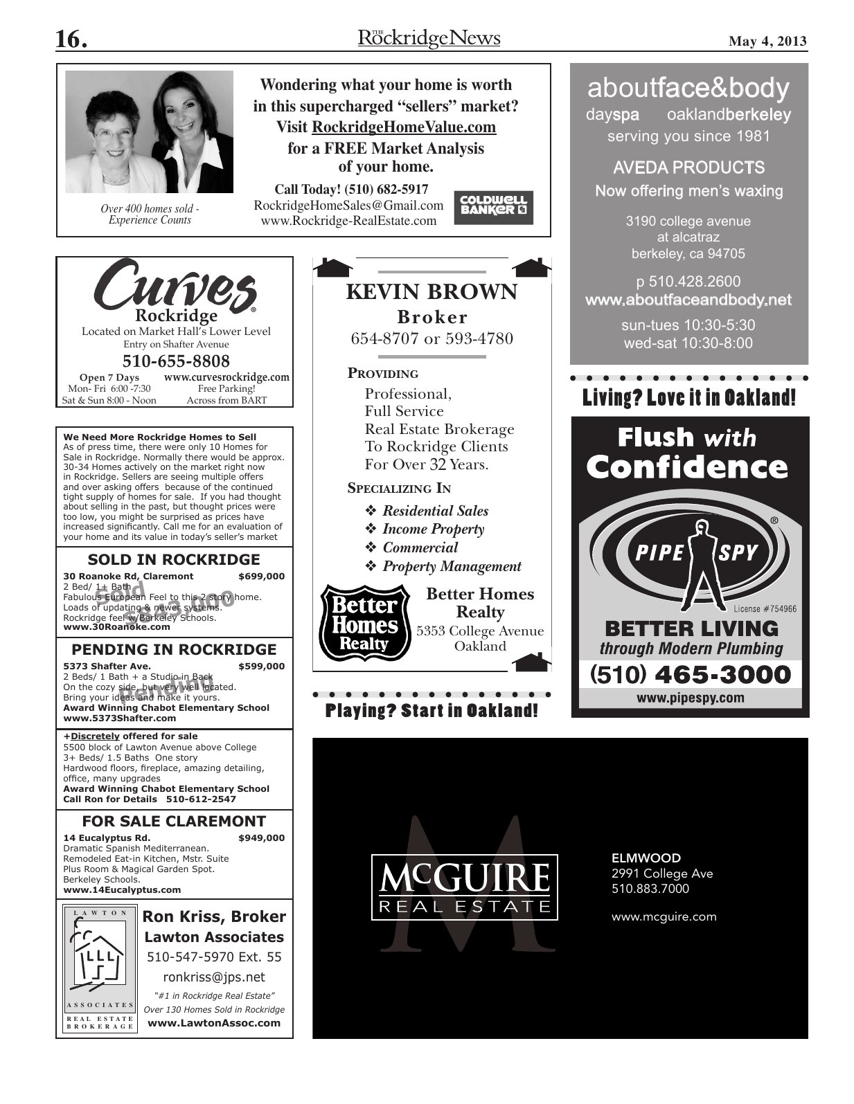 Click to zoom in The Rockridge News, May 2013, page 16