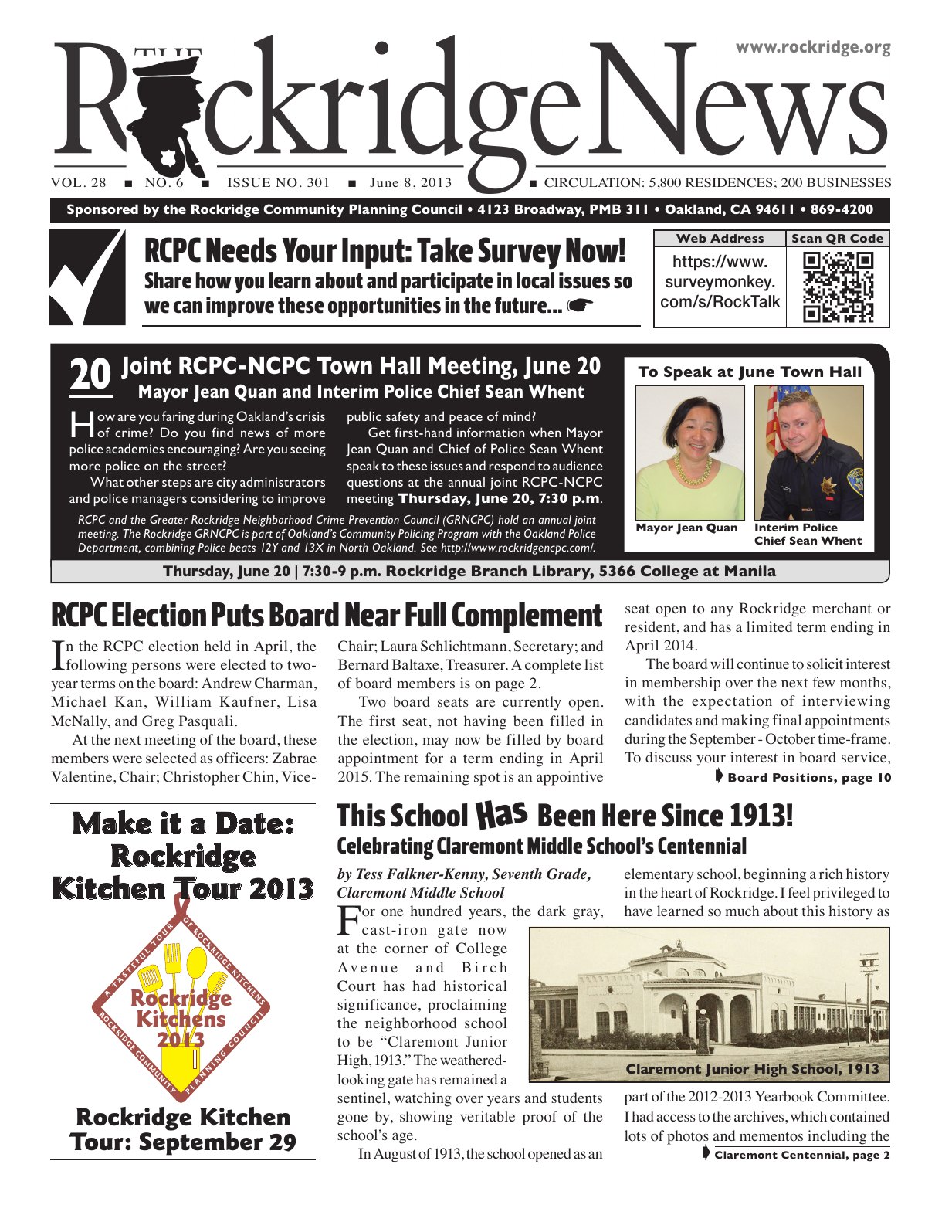Click to zoom in The Rockridge News, June 2013, page 1