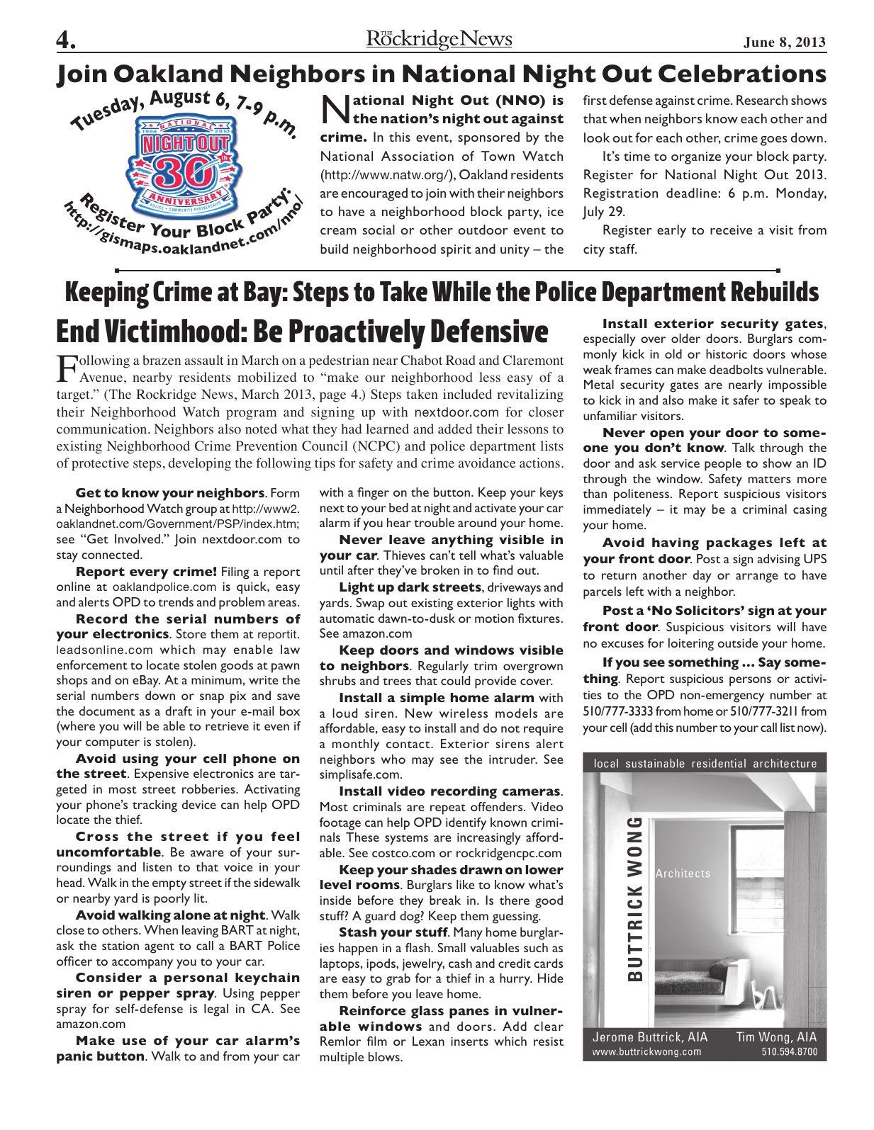 The Rockridge News, June 2013, page 4