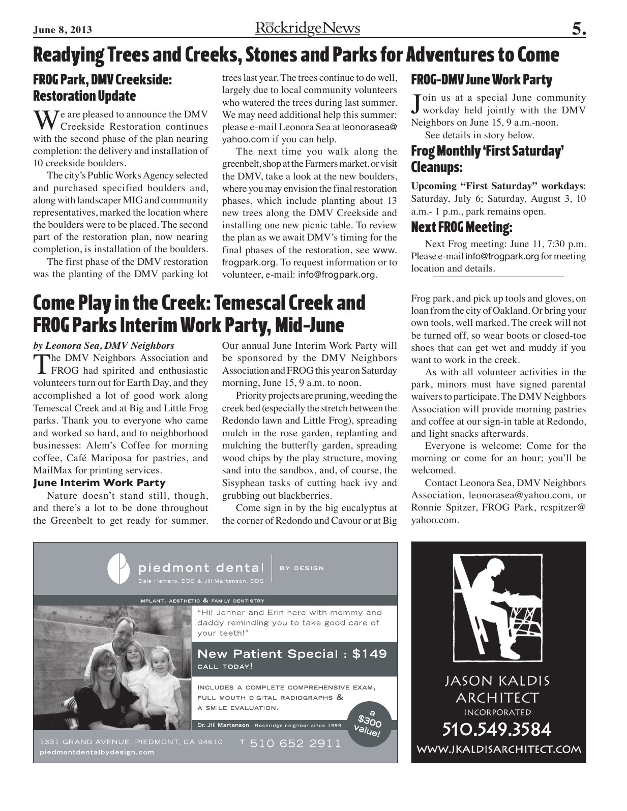 Click to zoom in The Rockridge News, June 2013, page 5