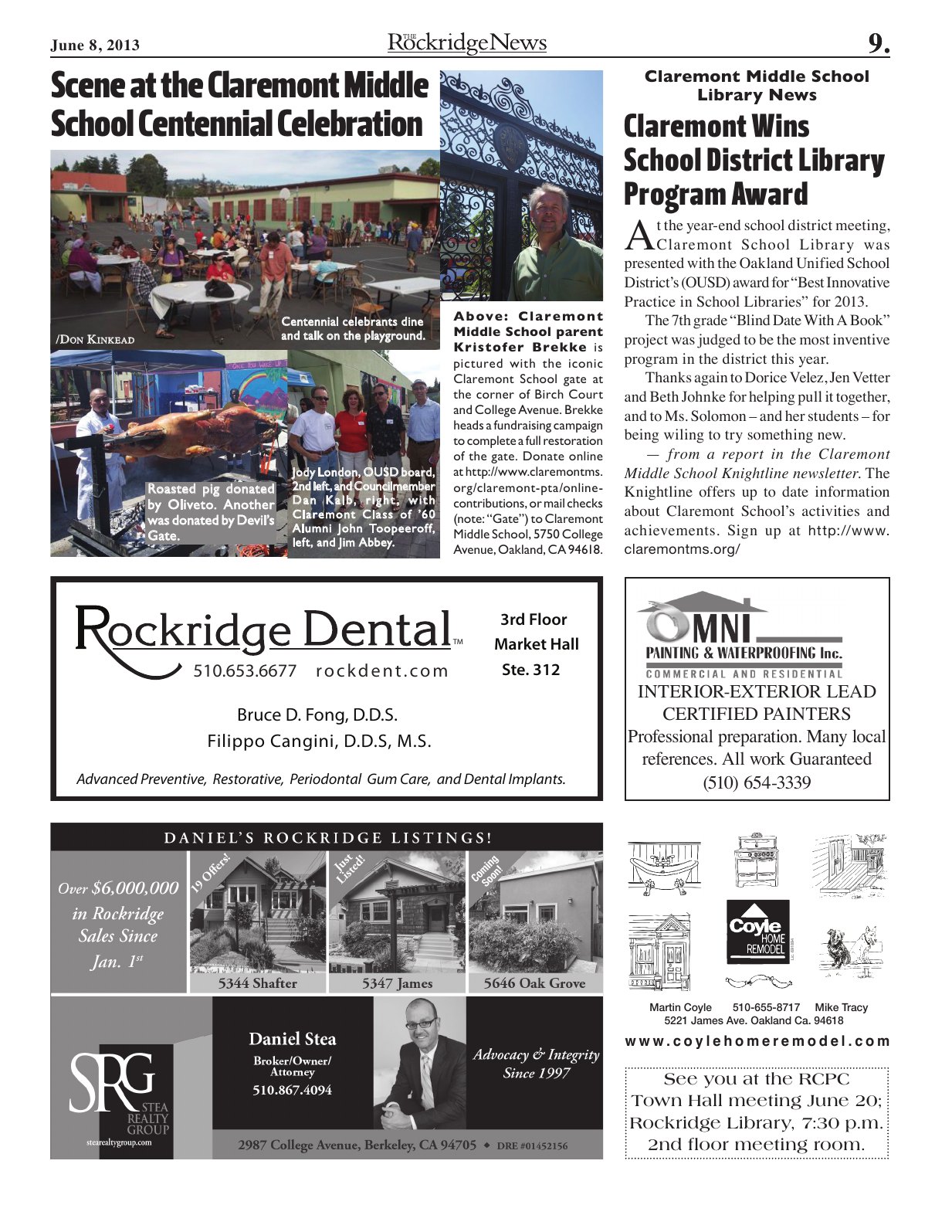 Click to zoom in The Rockridge News, June 2013, page 9