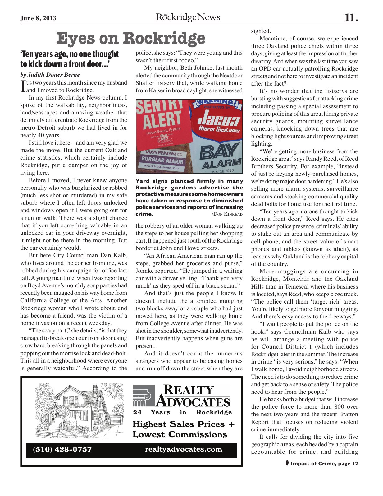 Click to zoom in The Rockridge News, June 2013, page 11